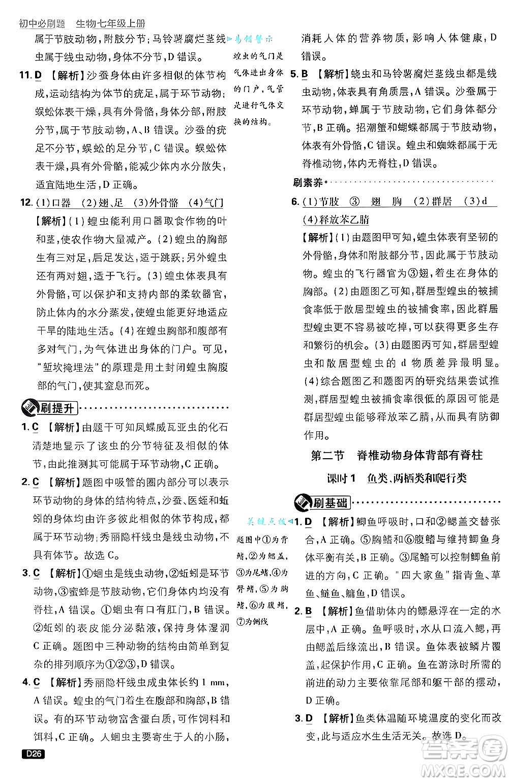 開(kāi)明出版社2025屆初中必刷題拔尖提優(yōu)訓(xùn)練七年級(jí)生物上冊(cè)濟(jì)南版答案
