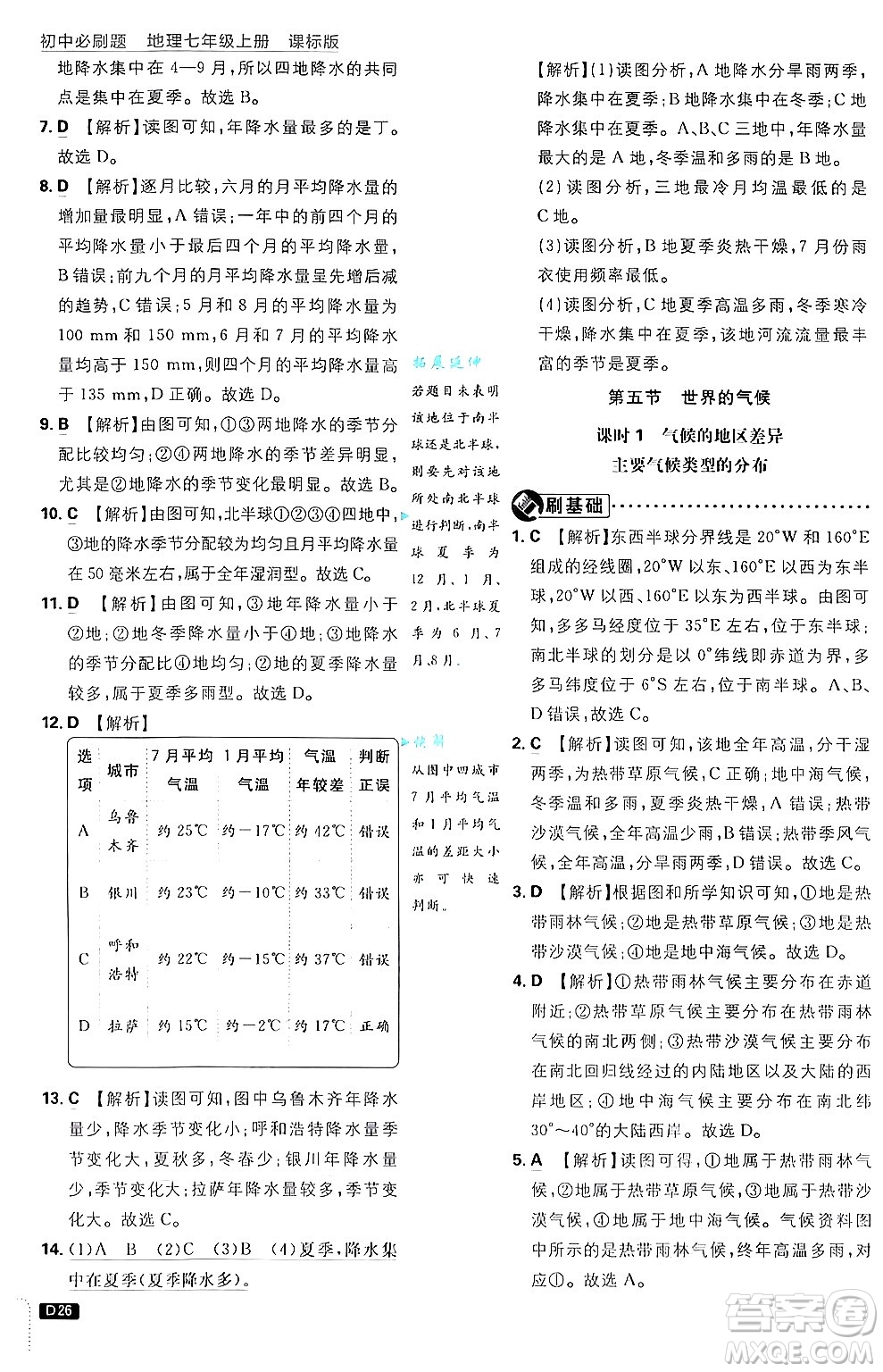 開明出版社2025屆初中必刷題拔尖提優(yōu)訓(xùn)練七年級地理上冊課標版商務(wù)星球版答案