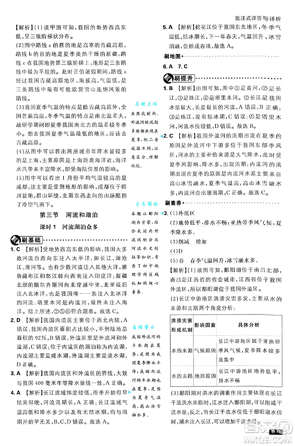 開(kāi)明出版社2025屆初中必刷題拔尖提優(yōu)訓(xùn)練八年級(jí)地理上冊(cè)課標(biāo)版商務(wù)星球版答案