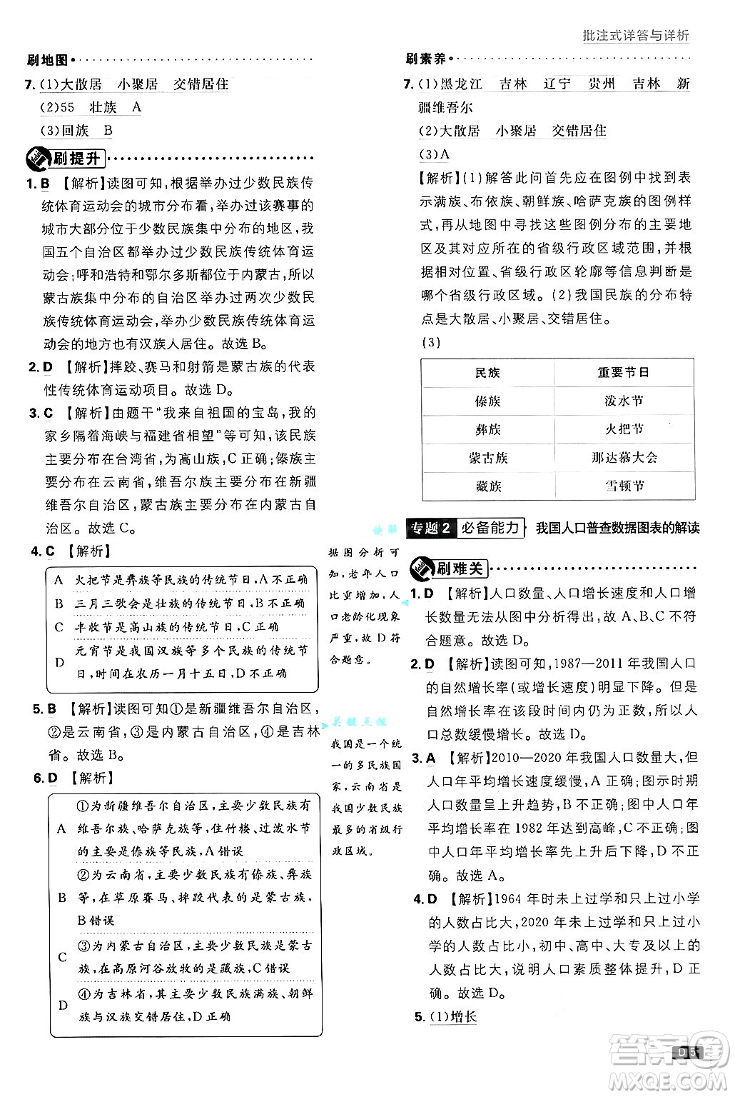 開明出版社2025屆初中必刷題拔尖提優(yōu)訓(xùn)練八年級(jí)地理上冊(cè)課標(biāo)版晉教專版答案