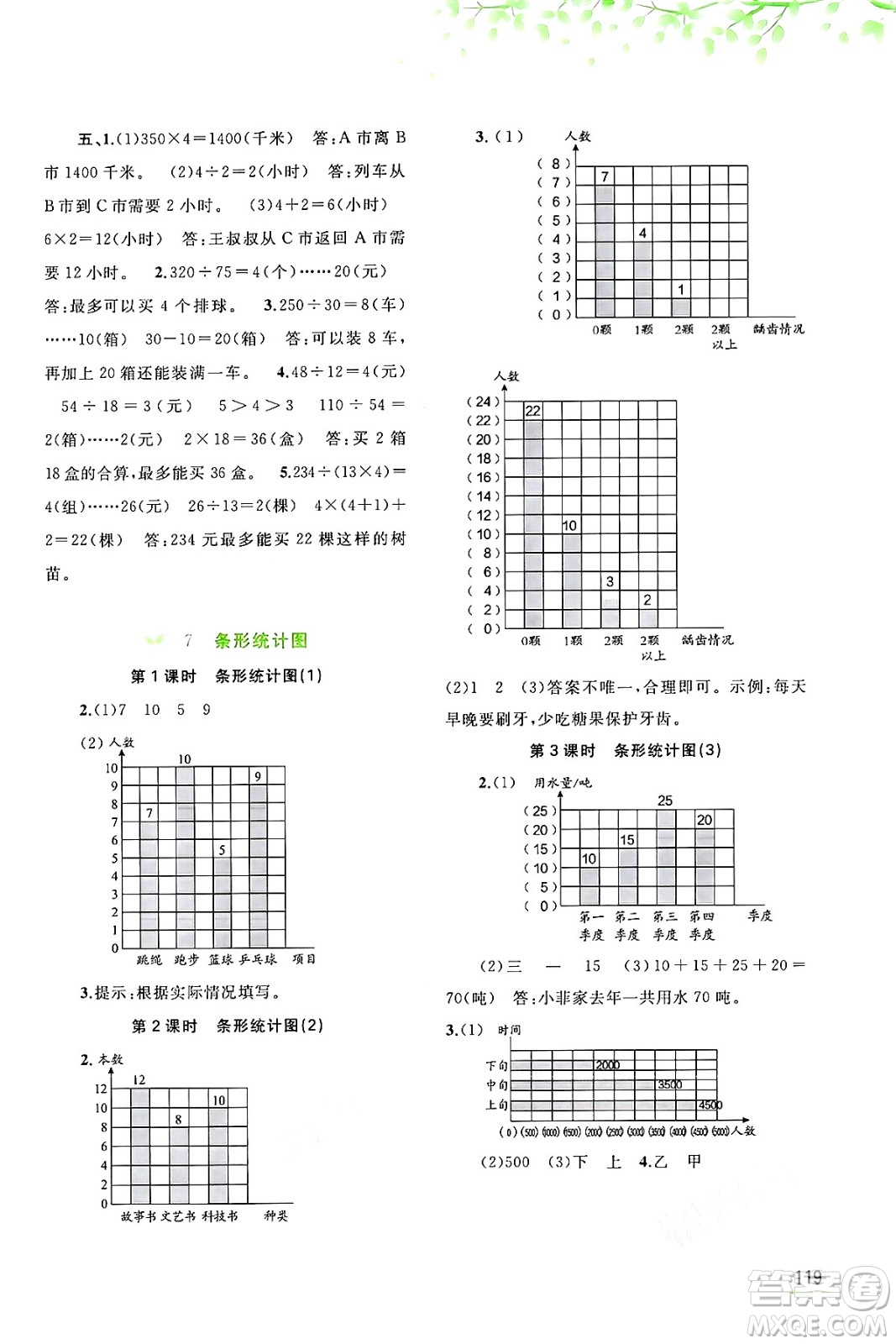廣西教育出版社2024年秋新課程學(xué)習(xí)與測評同步學(xué)習(xí)四年級數(shù)學(xué)上冊人教版答案