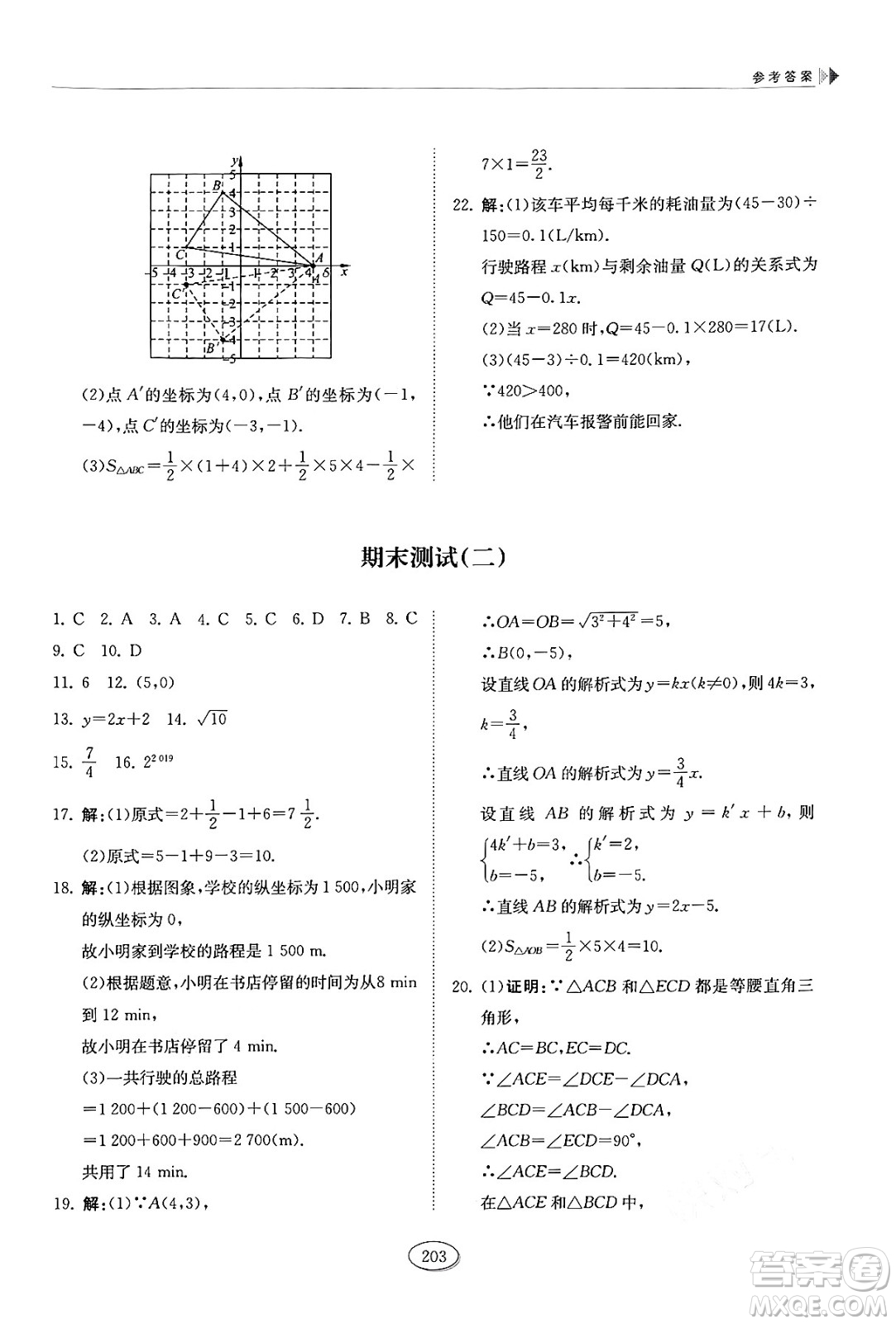 山東科學(xué)技術(shù)出版社2024秋初中同步練習(xí)冊七年級數(shù)學(xué)上冊魯教版五四制答案