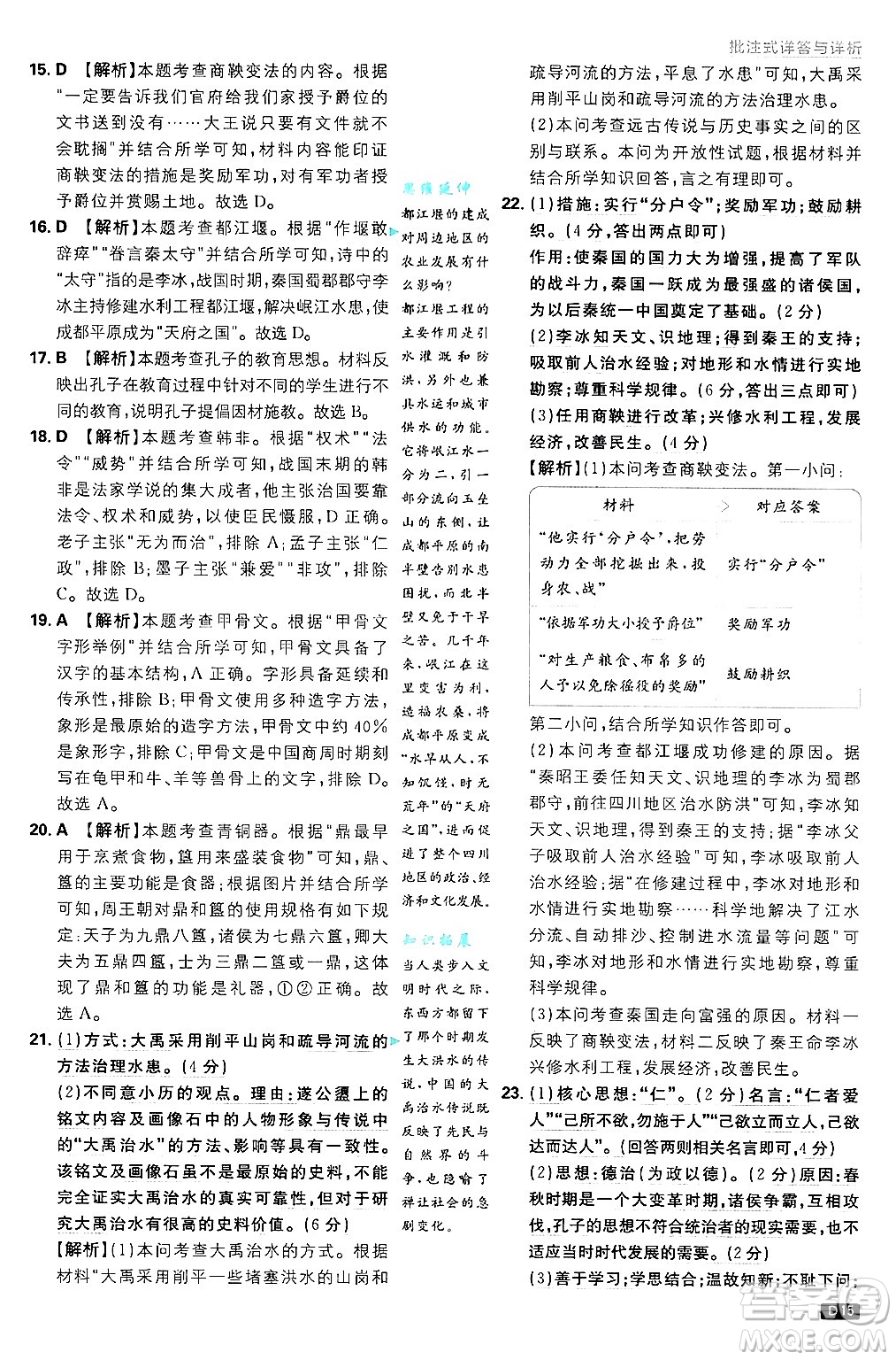 開明出版社2025屆初中必刷題拔尖提優(yōu)訓(xùn)練七年級(jí)歷史上冊(cè)人教版答案