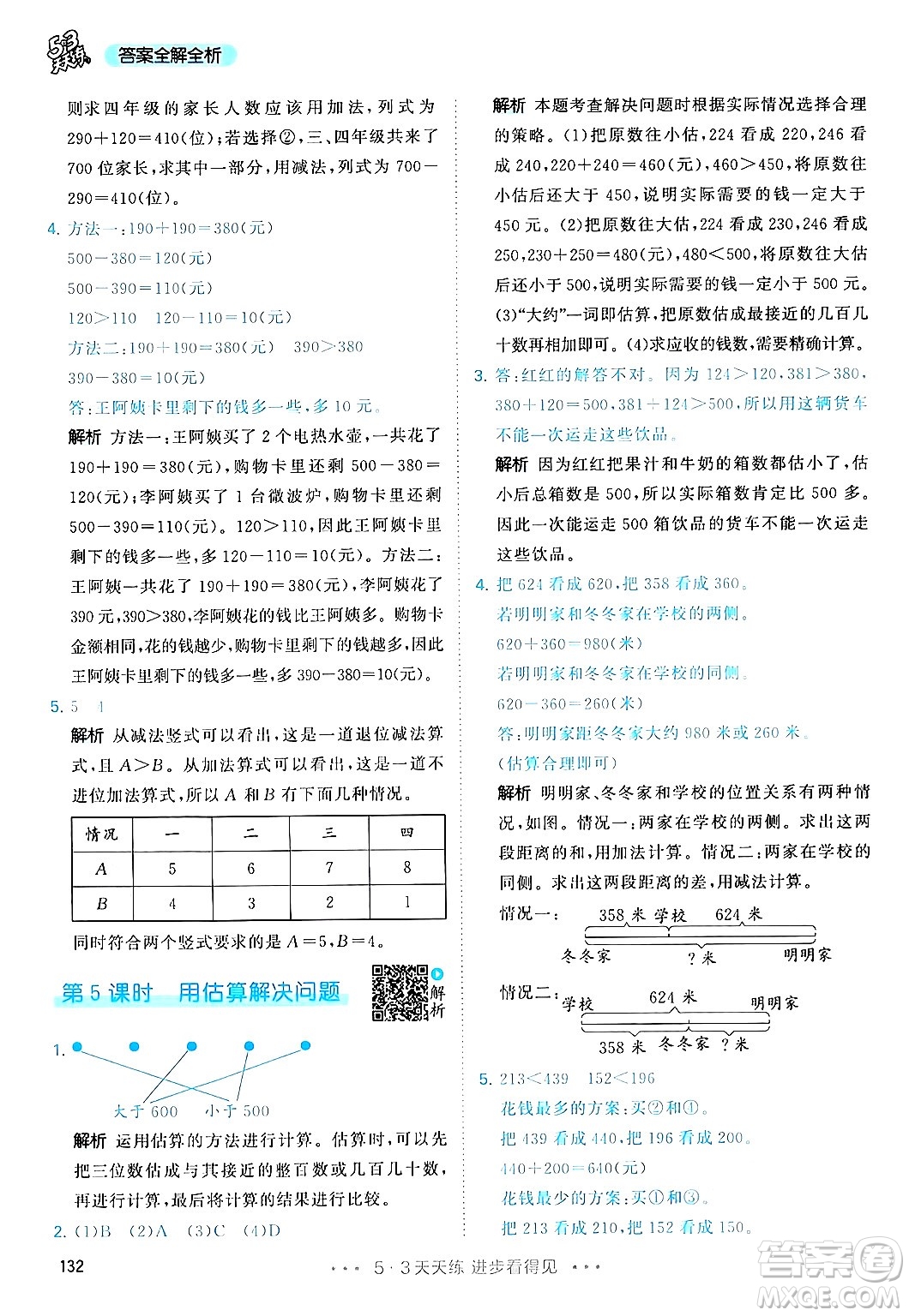 山東畫報(bào)出版社2024年秋53天天練三年級(jí)數(shù)學(xué)上冊(cè)人教版答案