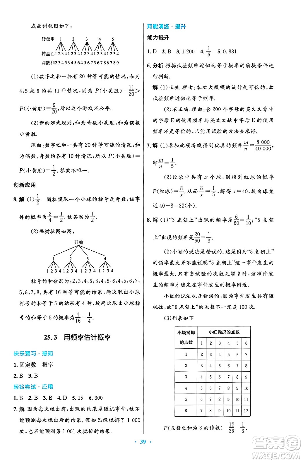 人民教育出版社2024年秋初中同步測控優(yōu)化設計九年級數學上冊人教版答案