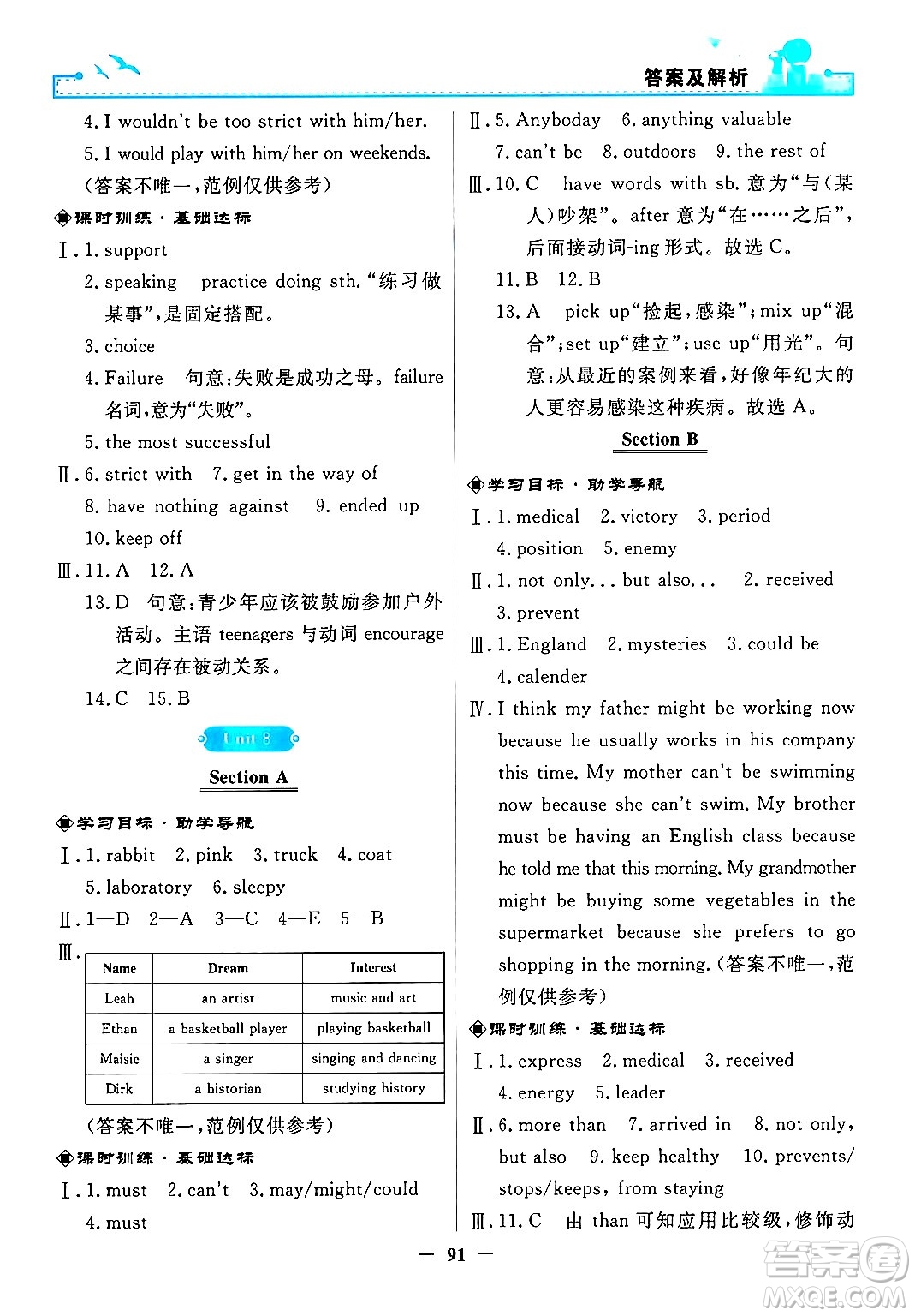 人民教育出版社2025年秋陽光課堂金牌練習冊九年級英語全一冊人教版答案