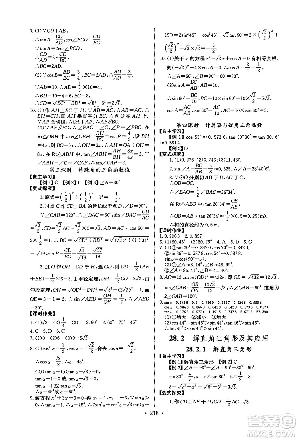 長江少年兒童出版社2025年秋長江全能學案同步練習冊九年級數(shù)學全一冊人教版答案