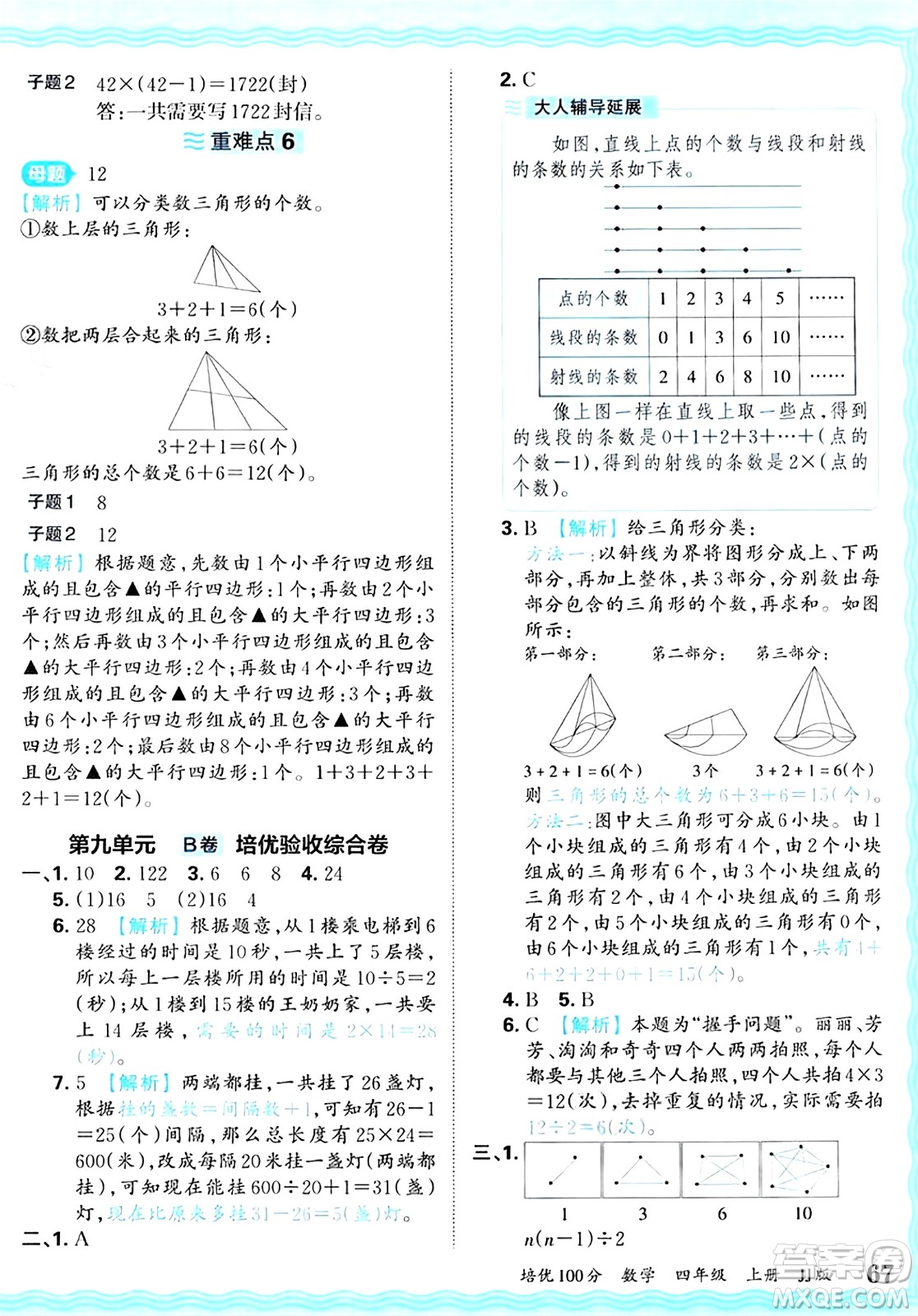 江西人民出版社2024年秋王朝霞培優(yōu)100分四年級數(shù)學(xué)上冊冀教版答案