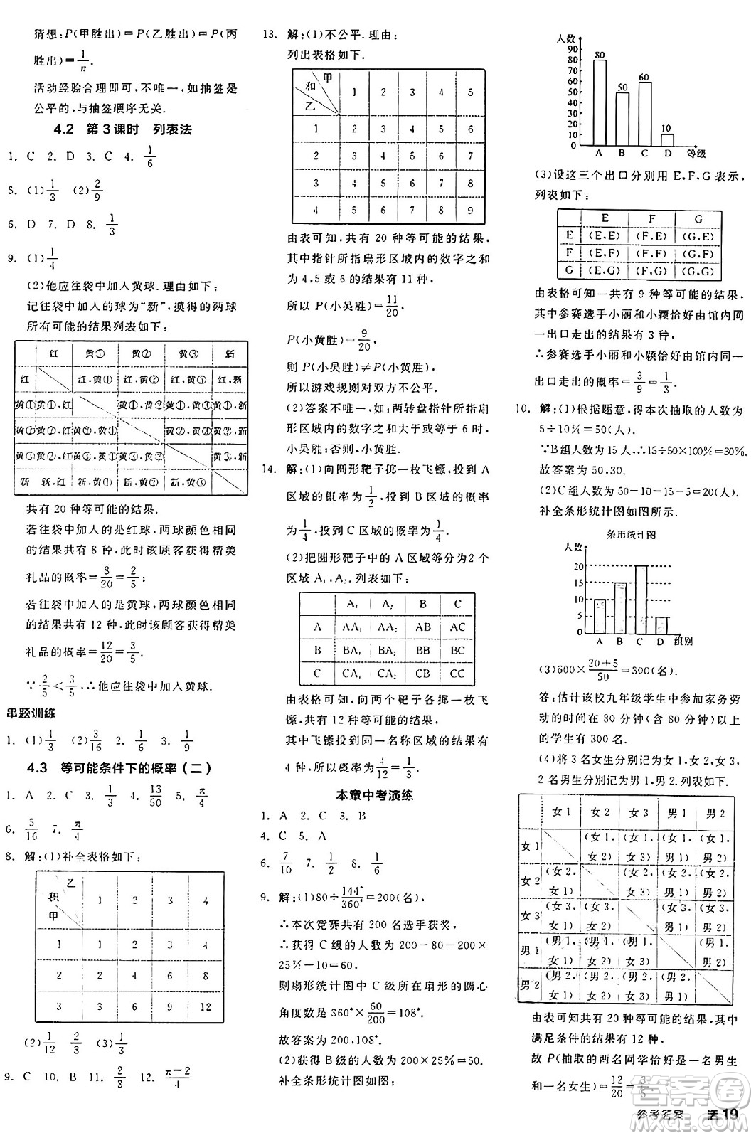 陽光出版社2024年秋全品學練考九年級數(shù)學上冊蘇科版江蘇專版答案