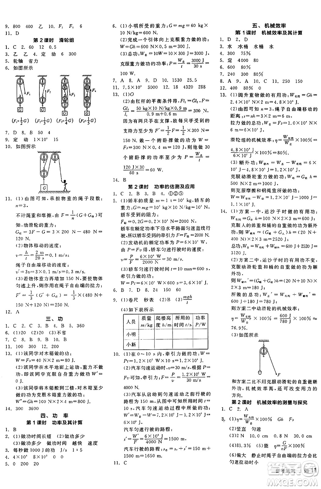 陽(yáng)光出版社2024年秋全品學(xué)練考九年級(jí)物理上冊(cè)蘇科版江蘇專版答案
