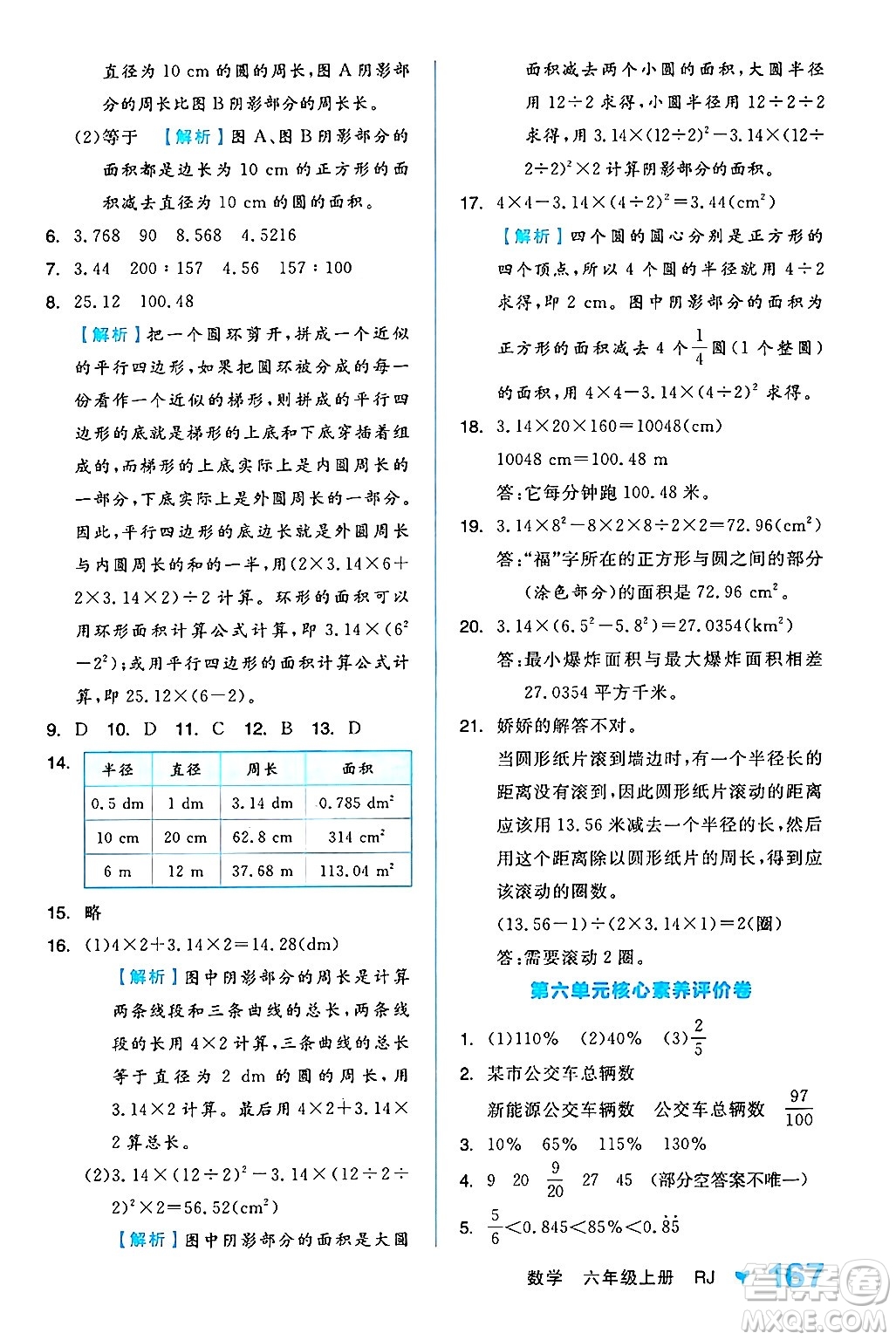 開(kāi)明出版社2024年秋全品學(xué)練考六年級(jí)數(shù)學(xué)上冊(cè)人教版答案