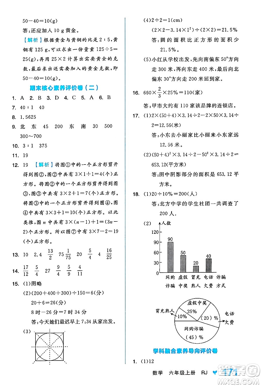 開(kāi)明出版社2024年秋全品學(xué)練考六年級(jí)數(shù)學(xué)上冊(cè)人教版答案