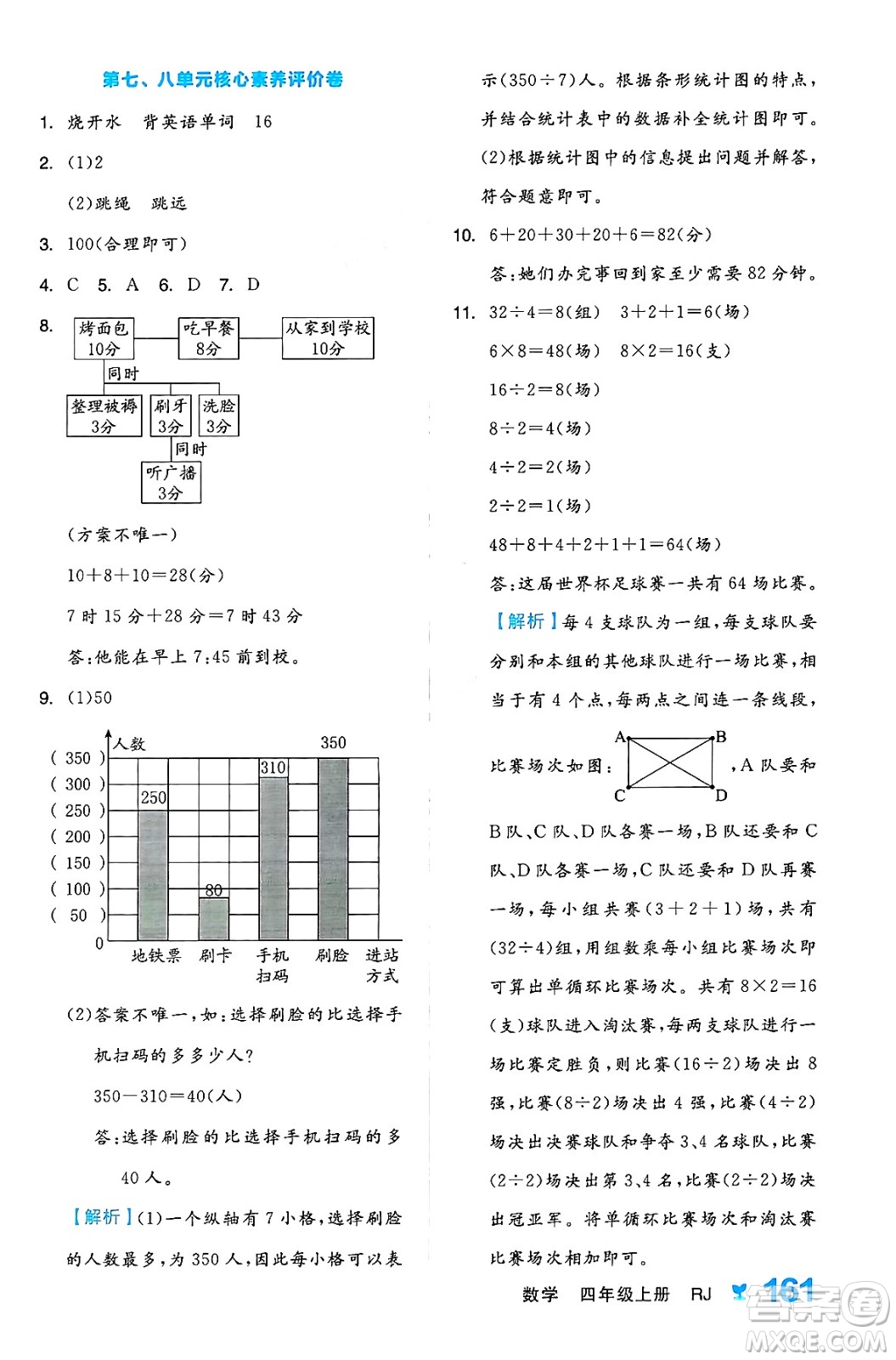開明出版社2024年秋全品學(xué)練考四年級數(shù)學(xué)上冊人教版答案