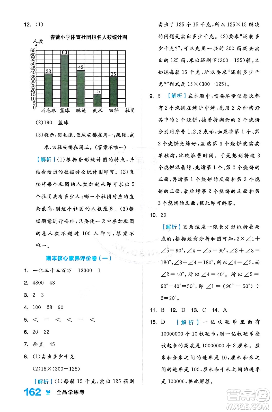 開明出版社2024年秋全品學(xué)練考四年級數(shù)學(xué)上冊人教版答案