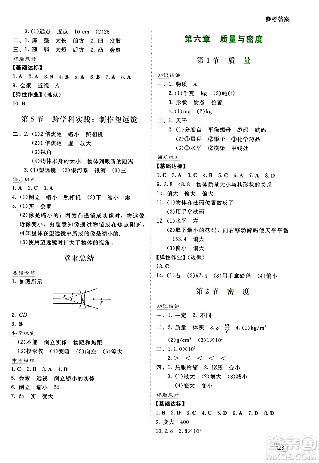 湖南教育出版社2024年秋學(xué)法大視野八年級物理上冊人教版答案
