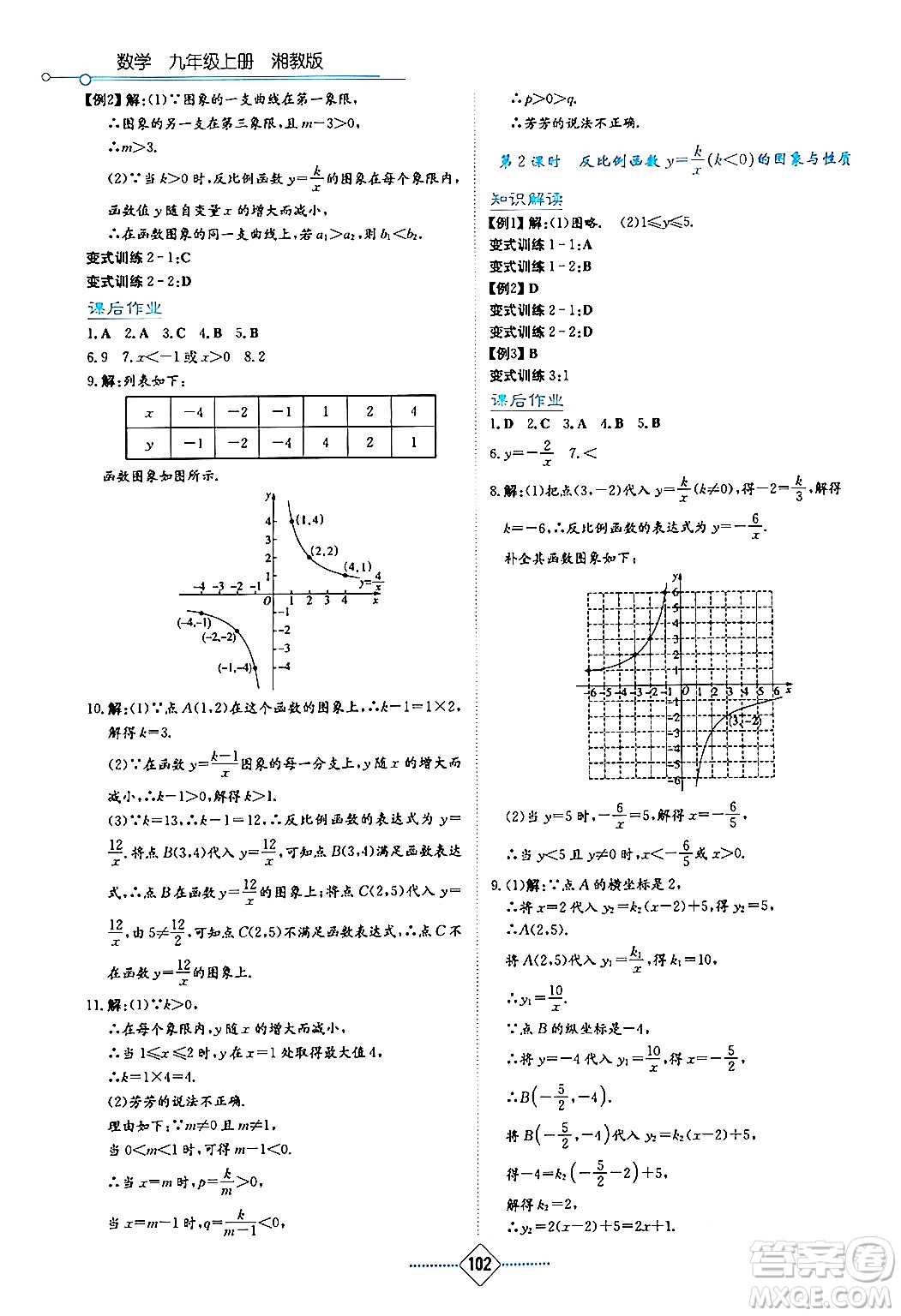 湖南教育出版社2024年秋學(xué)法大視野九年級數(shù)學(xué)上冊湘教版答案