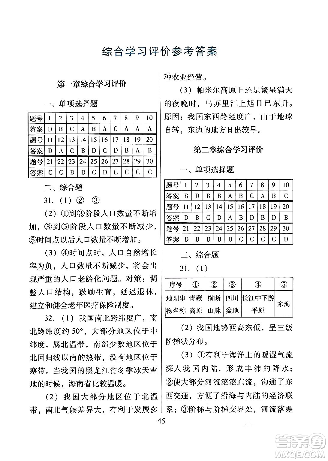 廣東教育出版社2024年秋南方新課堂金牌學案八年級地理上冊粵人版答案