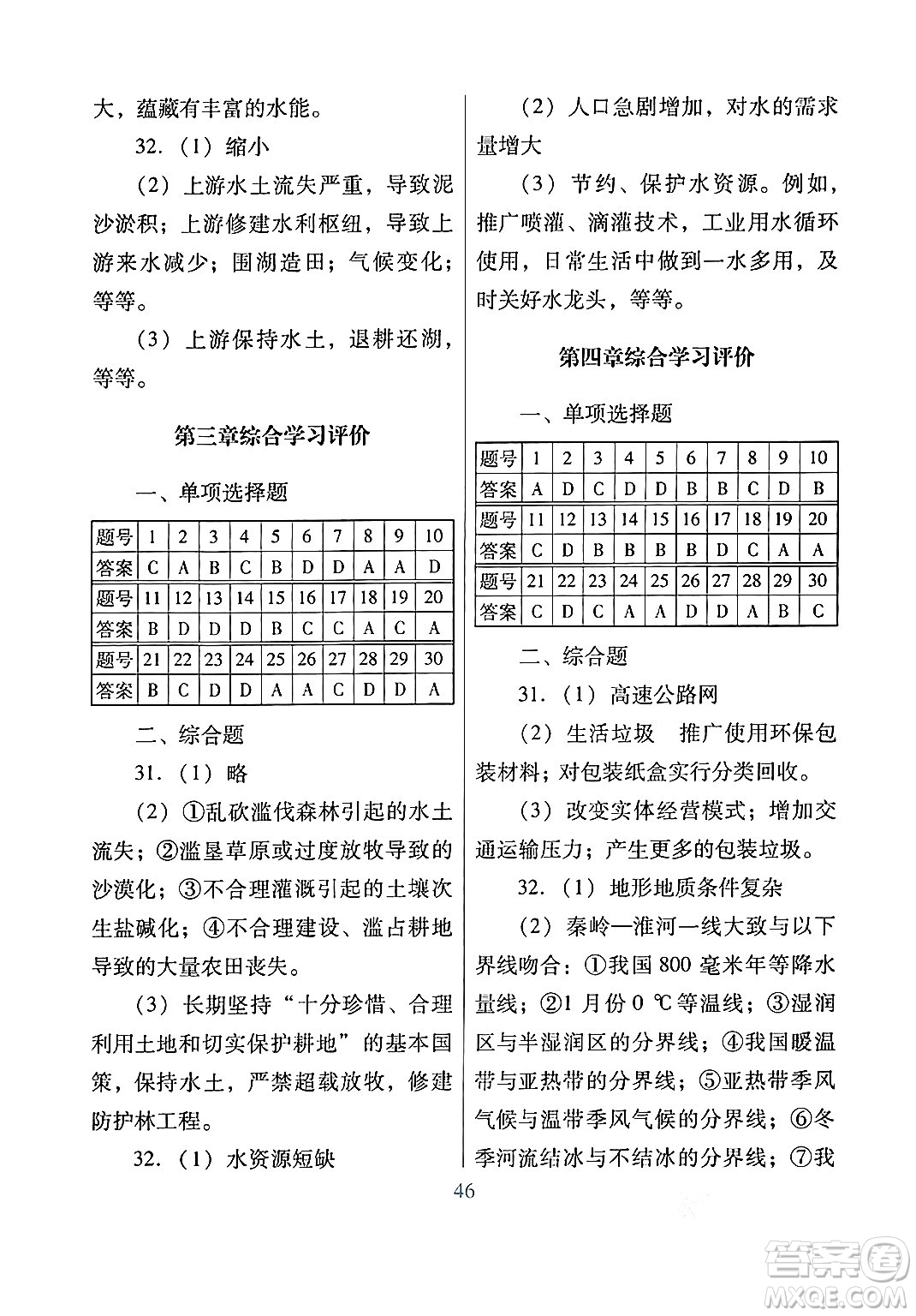 廣東教育出版社2024年秋南方新課堂金牌學案八年級地理上冊粵人版答案