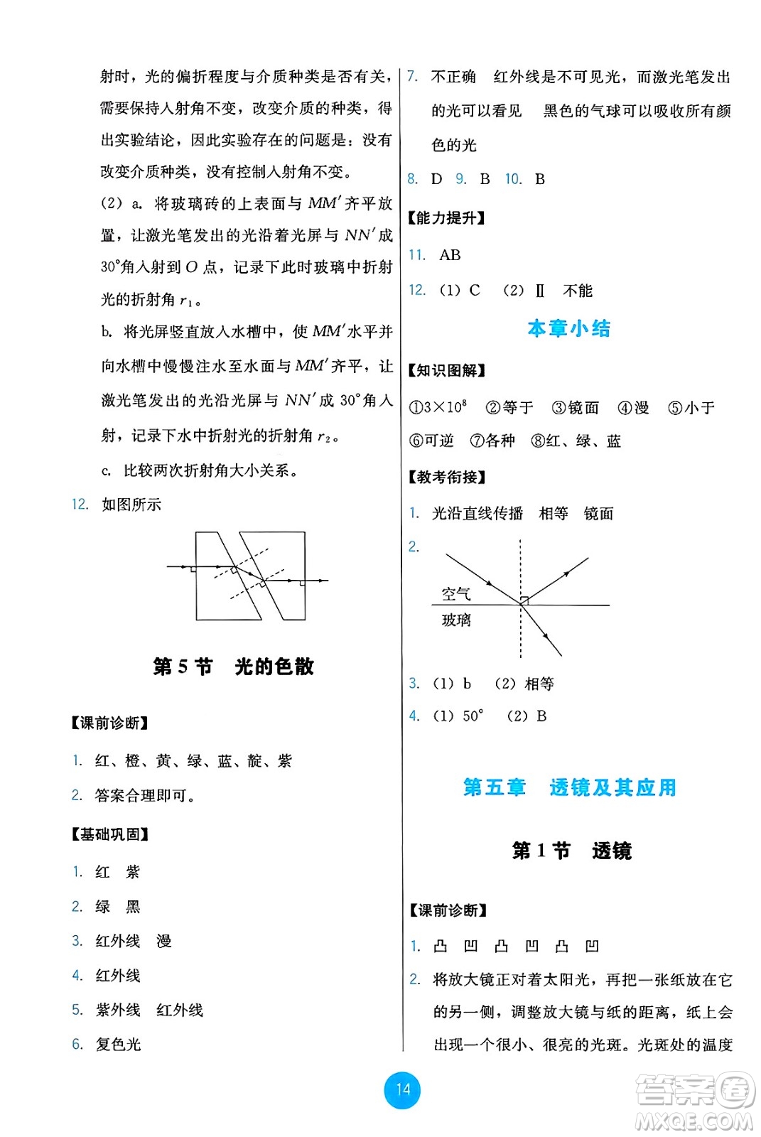 人民教育出版社2024年秋能力培養(yǎng)與測試八年級物理上冊人教版答案