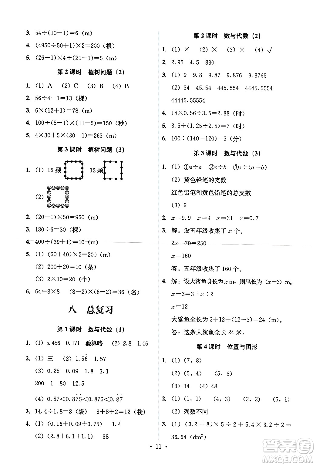 人民教育出版社2024年秋能力培養(yǎng)與測(cè)試五年級(jí)數(shù)學(xué)上冊(cè)人教版湖南專版答案