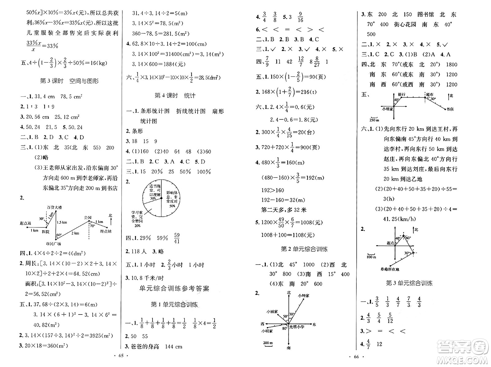 人民教育出版社2024年秋小學(xué)同步測控優(yōu)化設(shè)計六年級數(shù)學(xué)上冊人教版增強版答案