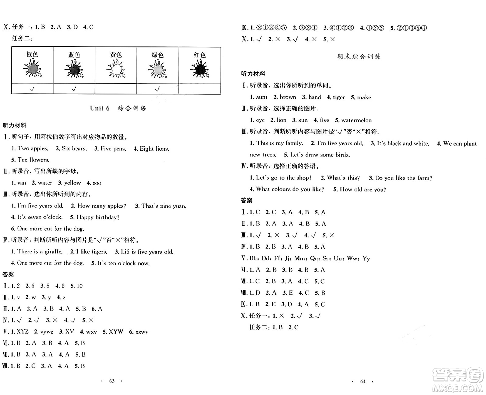 人民教育出版社2024年秋小學(xué)同步測控優(yōu)化設(shè)計三年級英語上冊人教PEP版增強(qiáng)版三起點(diǎn)答案