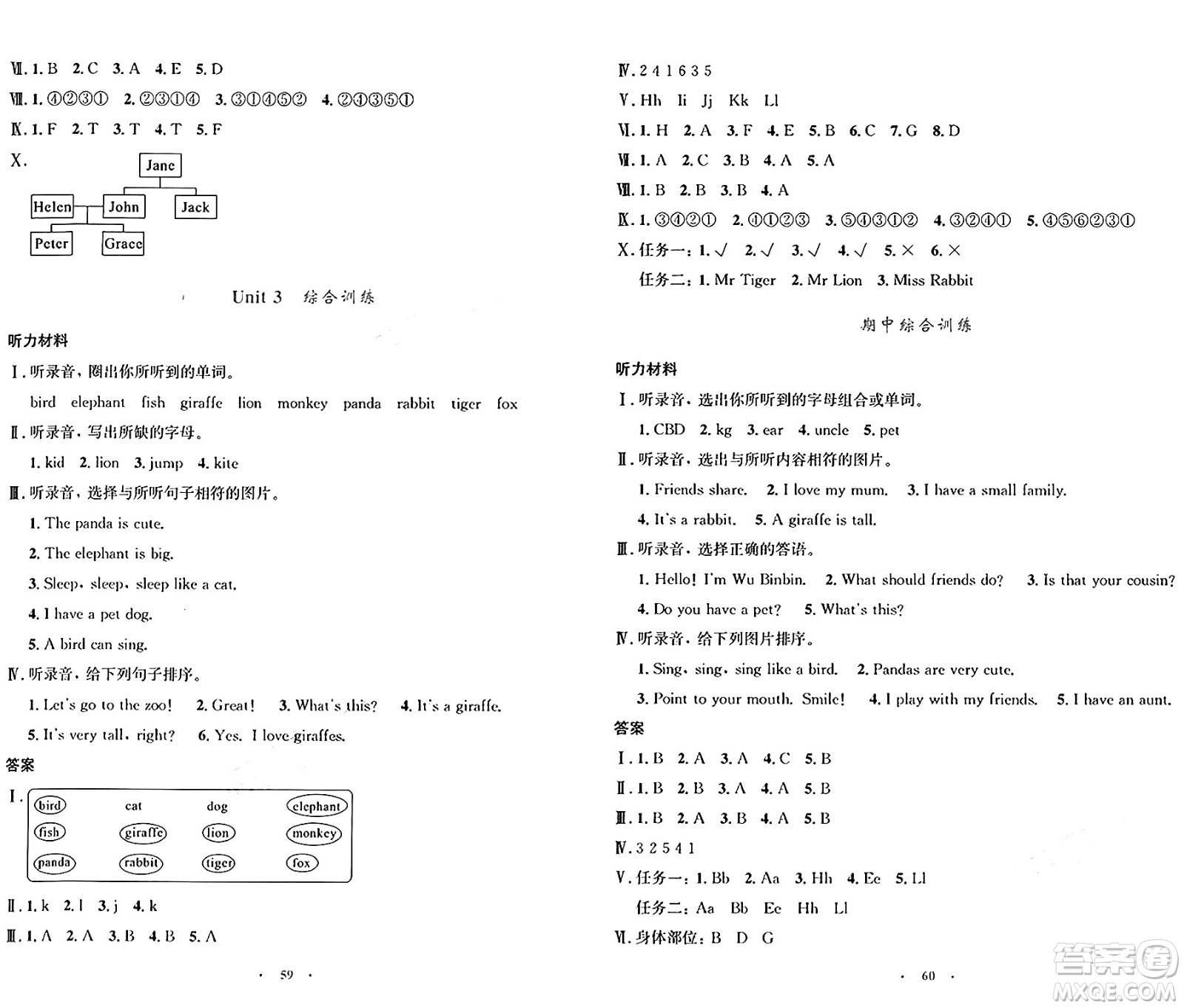 人民教育出版社2024年秋小學(xué)同步測控優(yōu)化設(shè)計三年級英語上冊人教PEP版增強(qiáng)版三起點(diǎn)答案