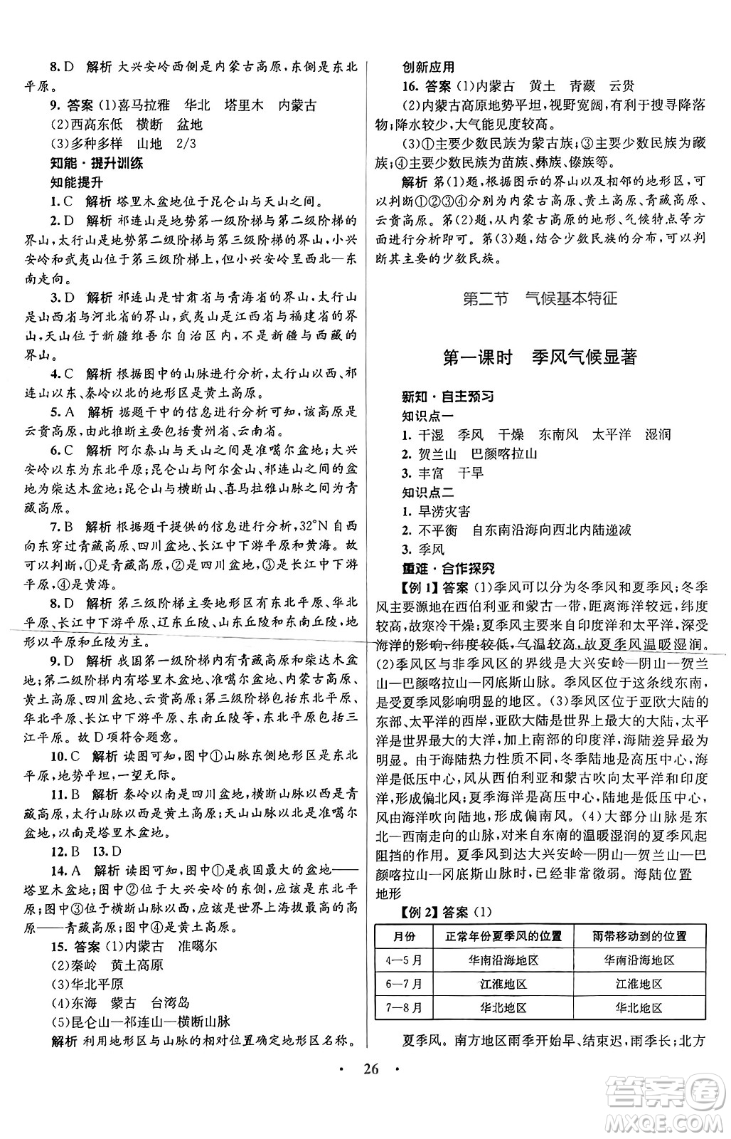 知識(shí)出版社2024年秋初中同步測(cè)控優(yōu)化設(shè)計(jì)八年級(jí)地理上冊(cè)商務(wù)星球版答案