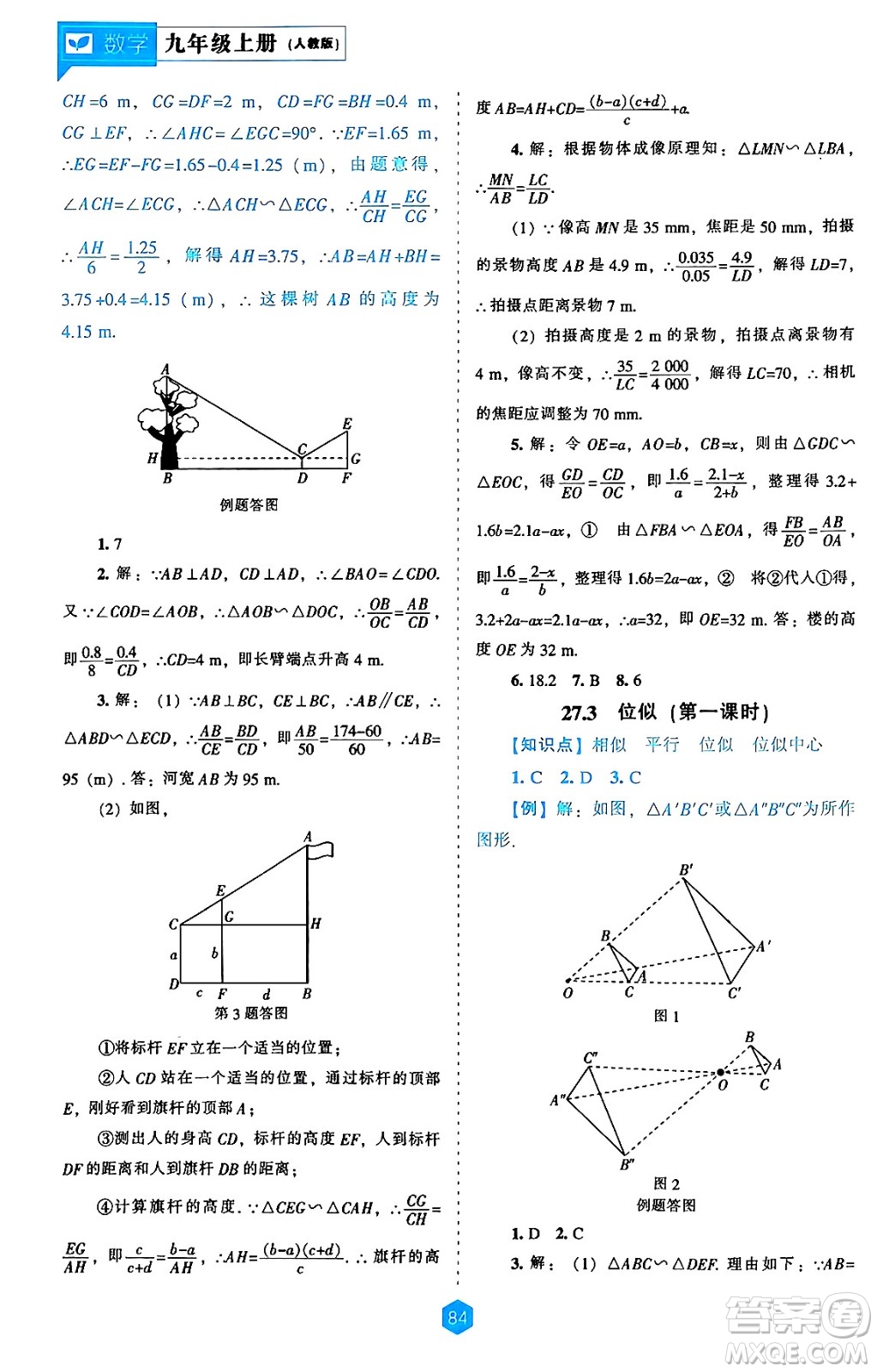 遼海出版社2024年秋新課程能力培養(yǎng)九年級(jí)數(shù)學(xué)上冊(cè)人教版答案