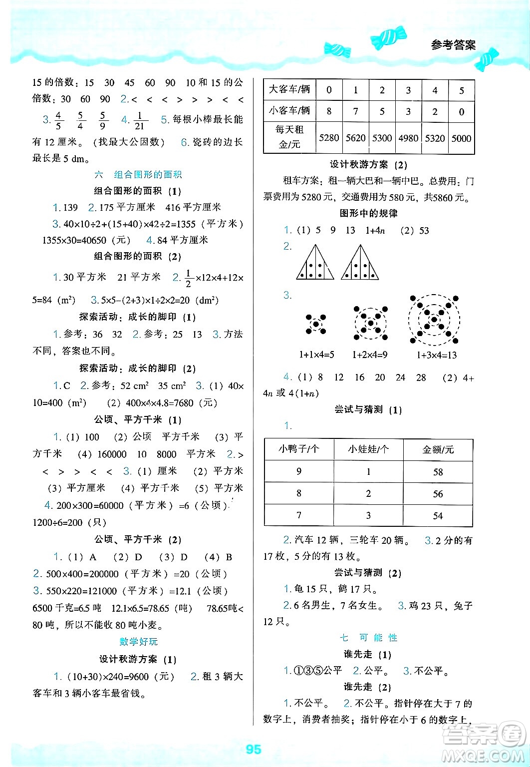 遼海出版社2024年秋新課程能力培養(yǎng)五年級(jí)數(shù)學(xué)上冊(cè)北師大版答案