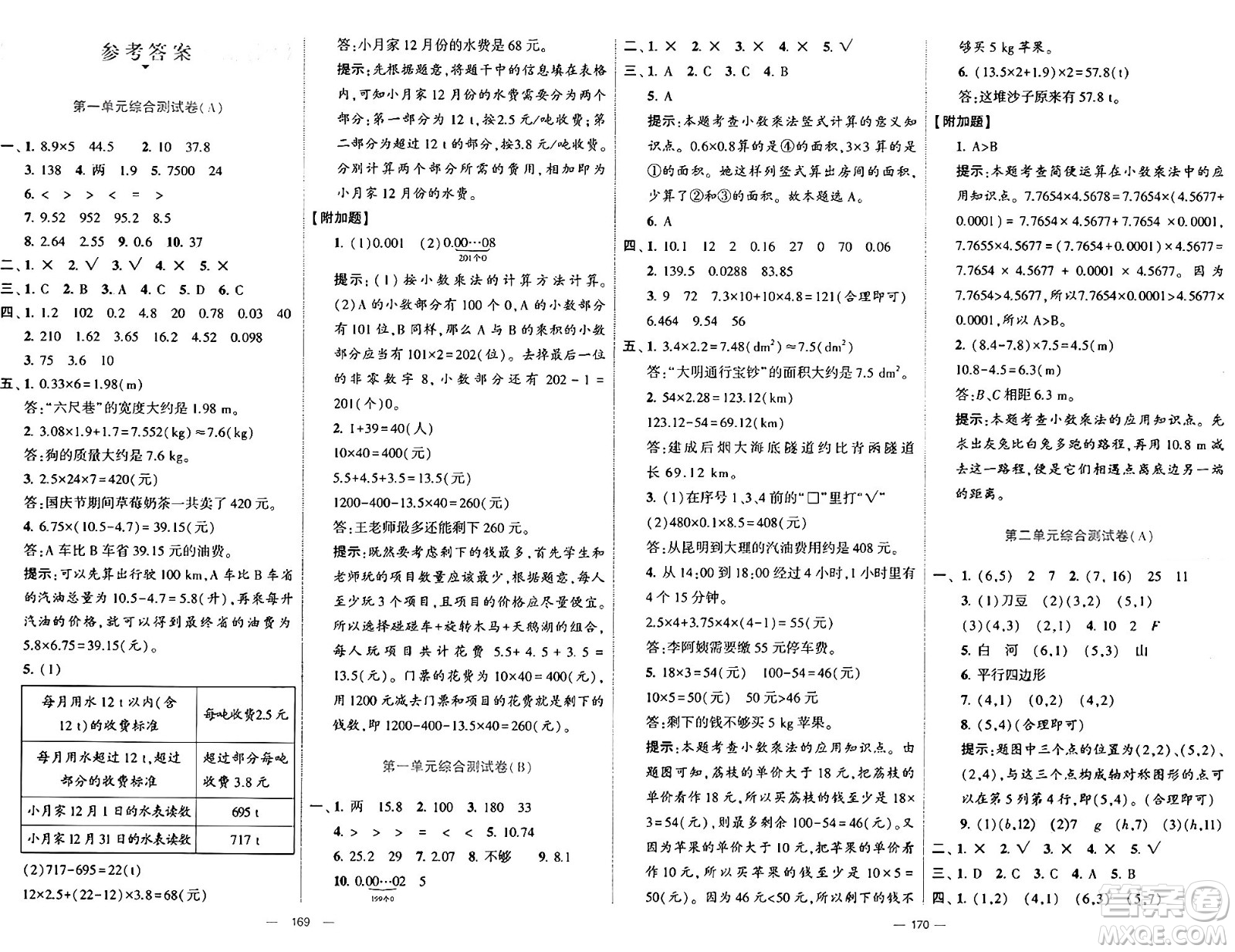 寧夏人民教育出版社2024年秋學霸提優(yōu)大試卷五年級數(shù)學上冊人教版答案
