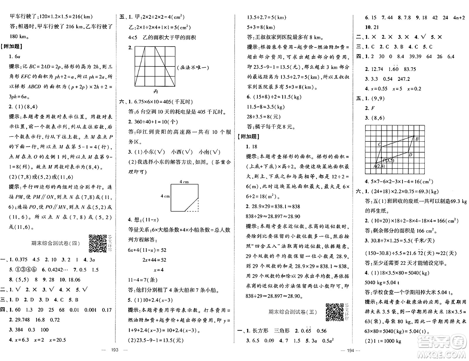 寧夏人民教育出版社2024年秋學霸提優(yōu)大試卷五年級數(shù)學上冊人教版答案