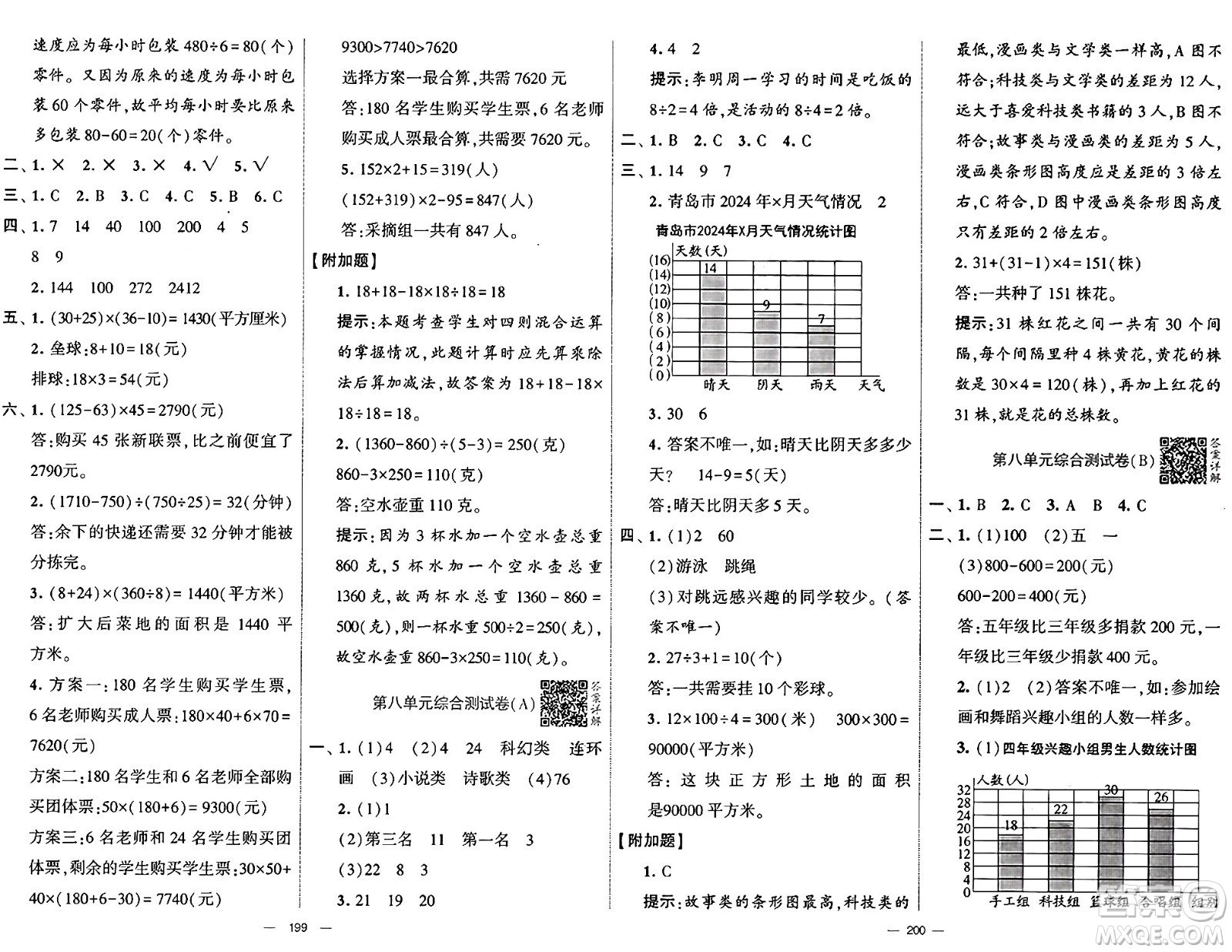 寧夏人民教育出版社2024年秋學(xué)霸提優(yōu)大試卷四年級(jí)數(shù)學(xué)上冊(cè)青島版答案