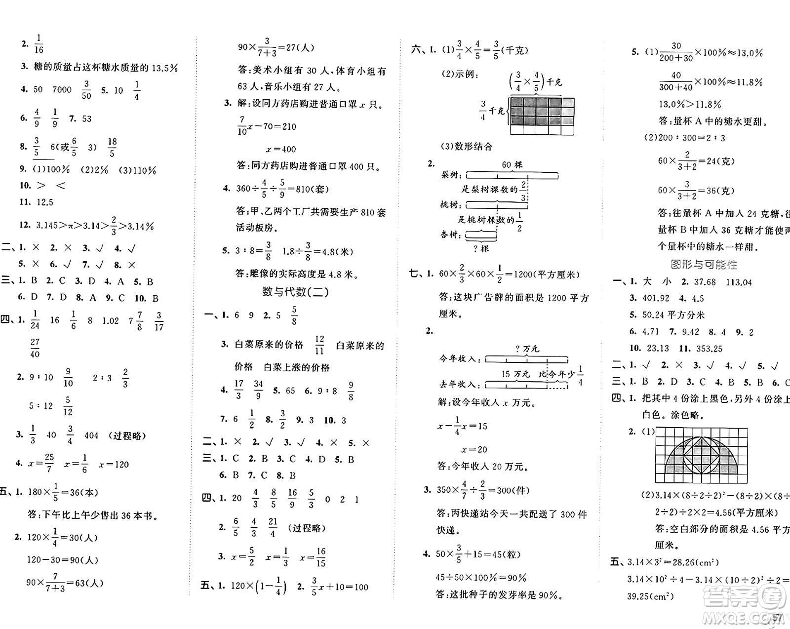 首都師范大學(xué)出版社2024年秋53全優(yōu)卷六年級(jí)數(shù)學(xué)上冊(cè)青島版答案