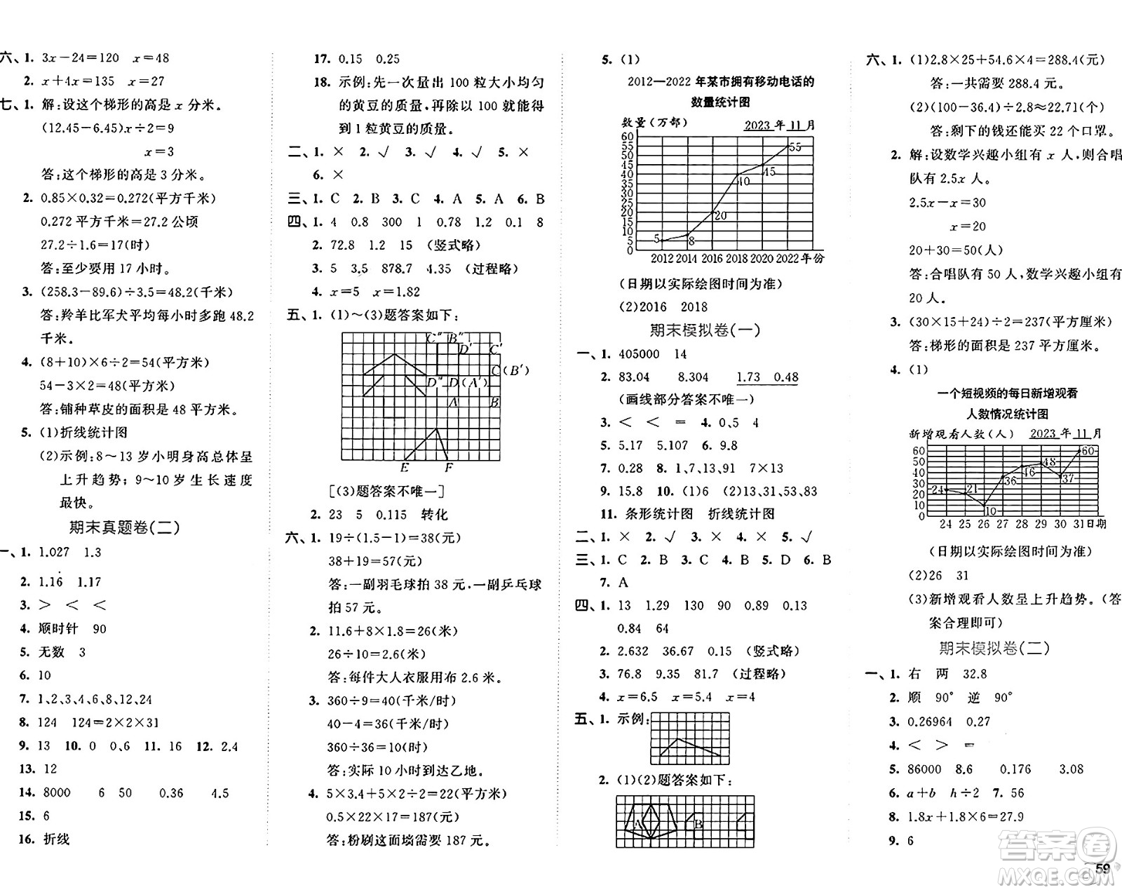 首都師范大學(xué)出版社2024年秋53全優(yōu)卷五年級數(shù)學(xué)上冊青島版答案