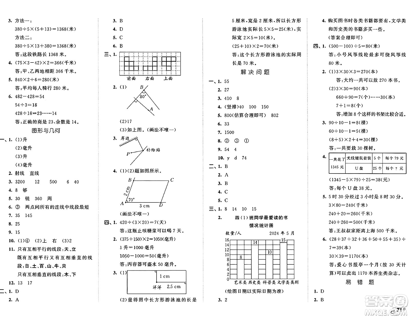 西安出版社2024年秋53全優(yōu)卷四年級(jí)數(shù)學(xué)上冊(cè)蘇教版答案