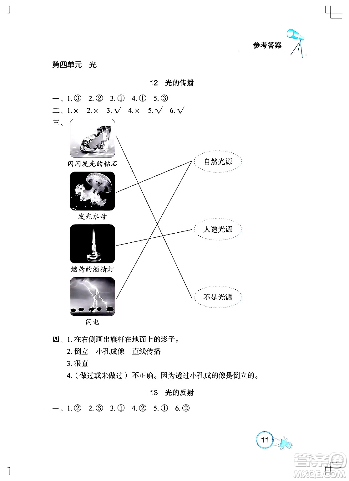 湖北教育出版社2024年秋長江作業(yè)本課堂作業(yè)五年級(jí)科學(xué)上冊(cè)人教版答案