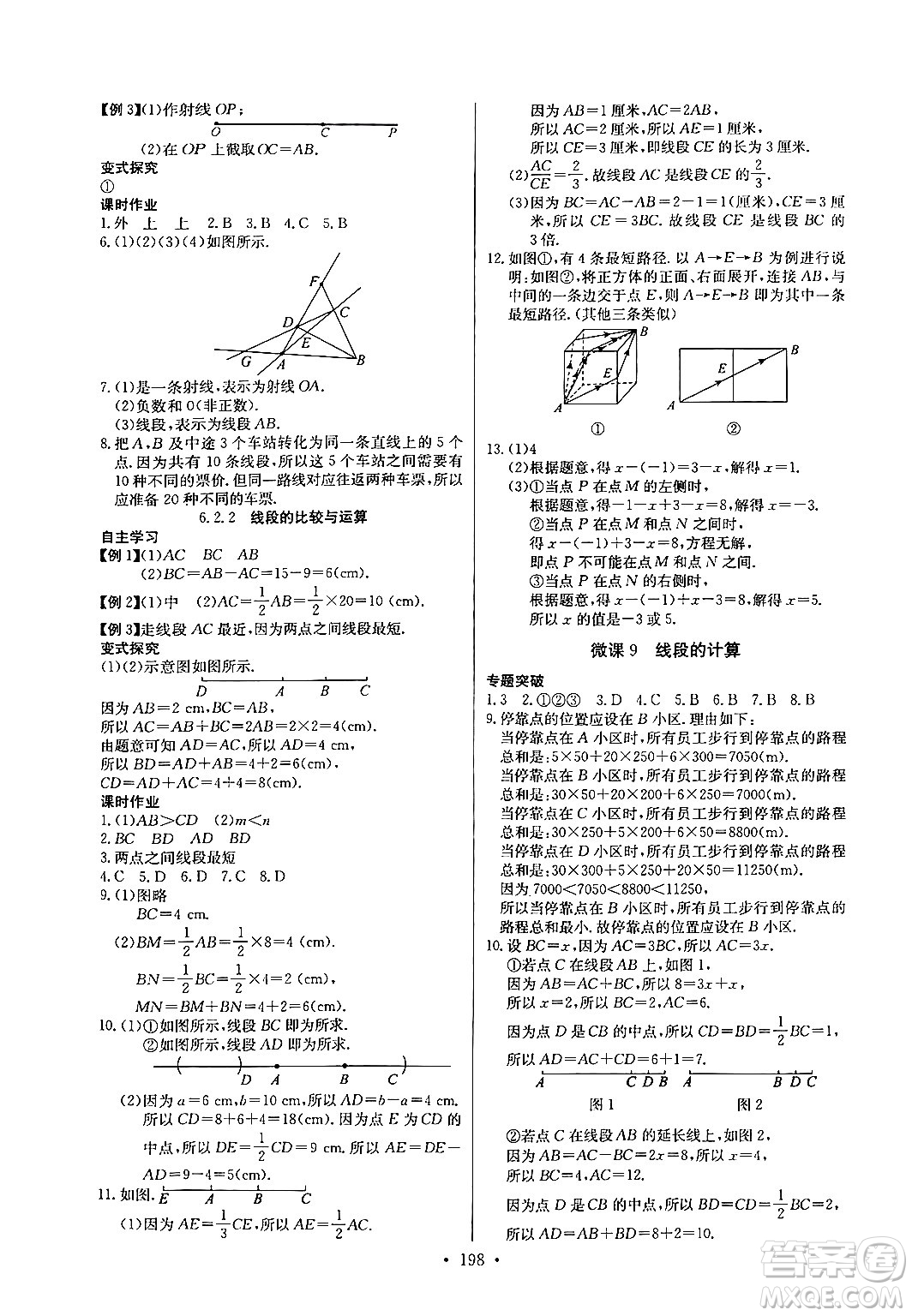 湖北教育出版社2024年秋長江全能學(xué)案同步練習(xí)冊七年級數(shù)學(xué)上人教版答案