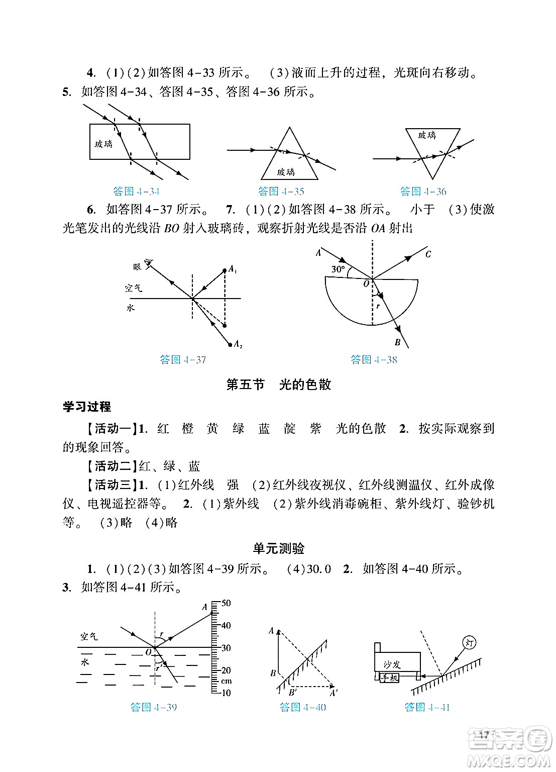 廣州出版社2024年秋陽(yáng)光學(xué)業(yè)評(píng)價(jià)八年級(jí)物理上冊(cè)人教版答案