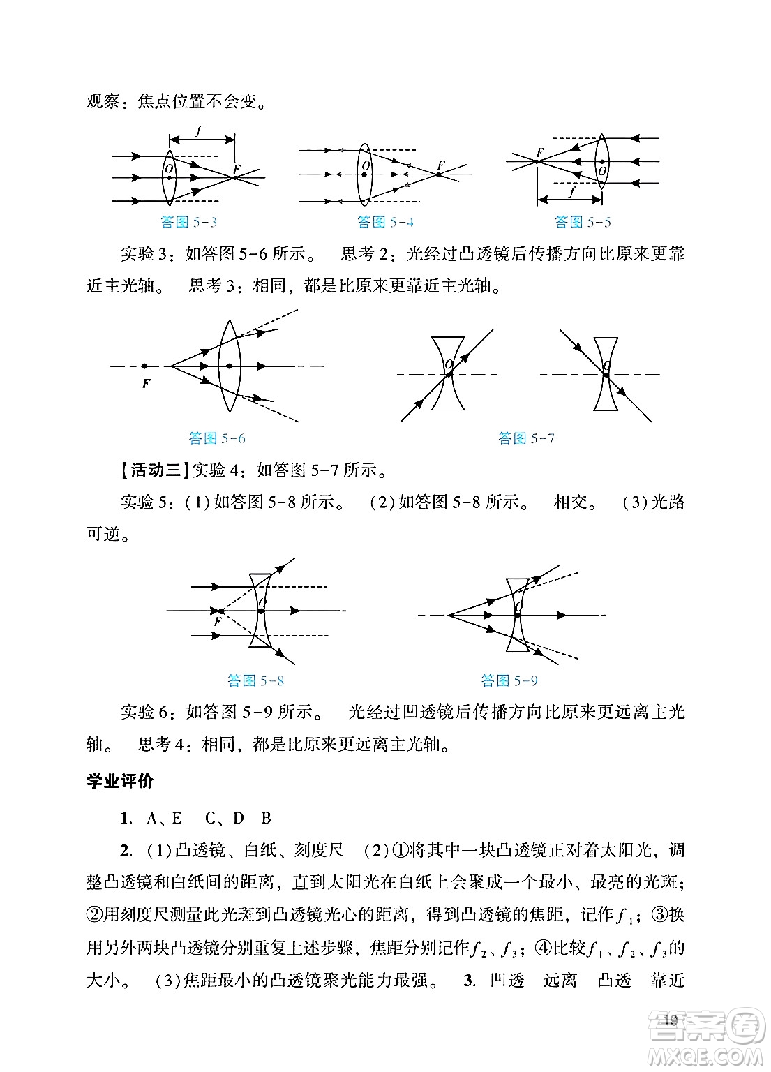 廣州出版社2024年秋陽(yáng)光學(xué)業(yè)評(píng)價(jià)八年級(jí)物理上冊(cè)人教版答案