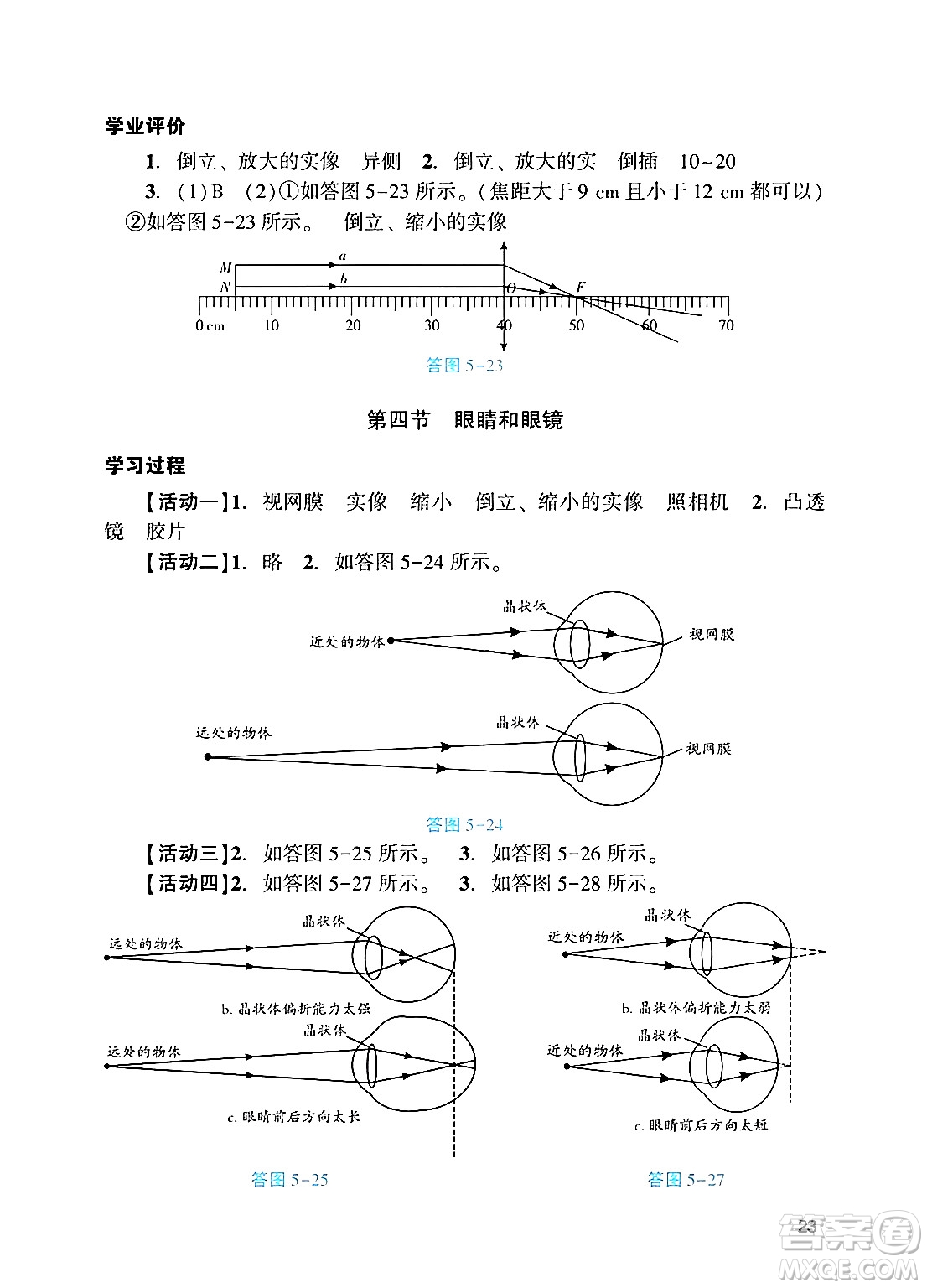 廣州出版社2024年秋陽(yáng)光學(xué)業(yè)評(píng)價(jià)八年級(jí)物理上冊(cè)人教版答案