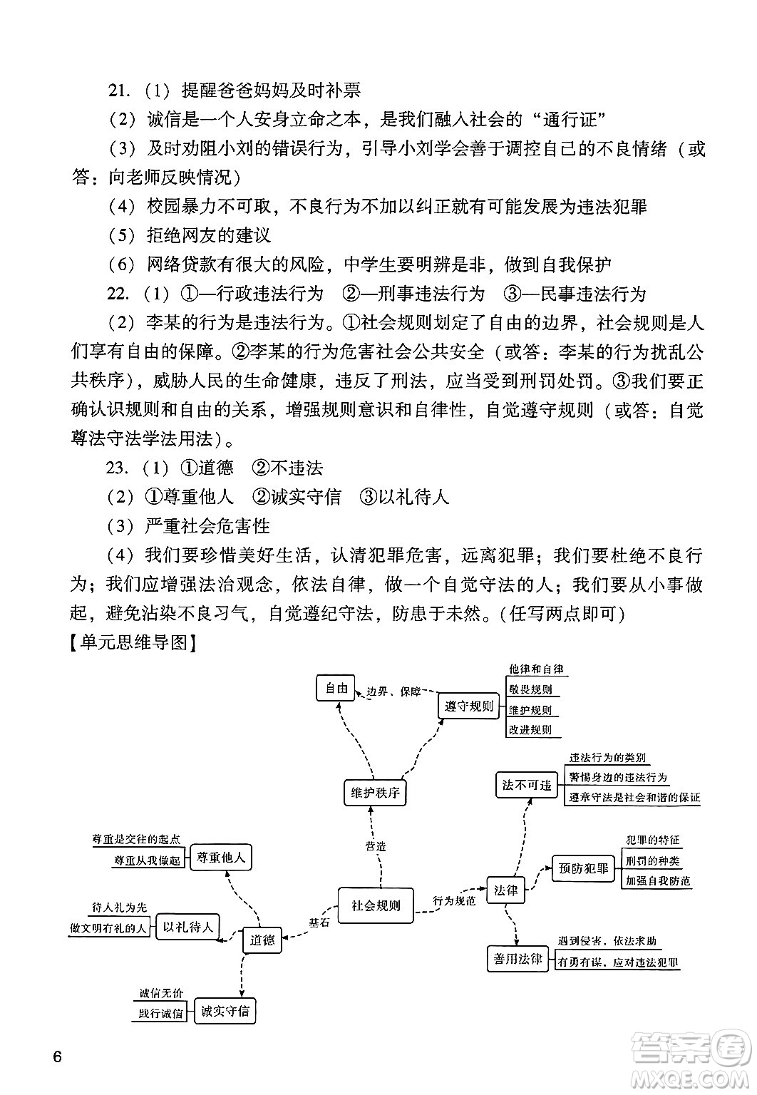 廣州出版社2024年秋陽光學(xué)業(yè)評(píng)價(jià)八年級(jí)道德與法治上冊人教版答案