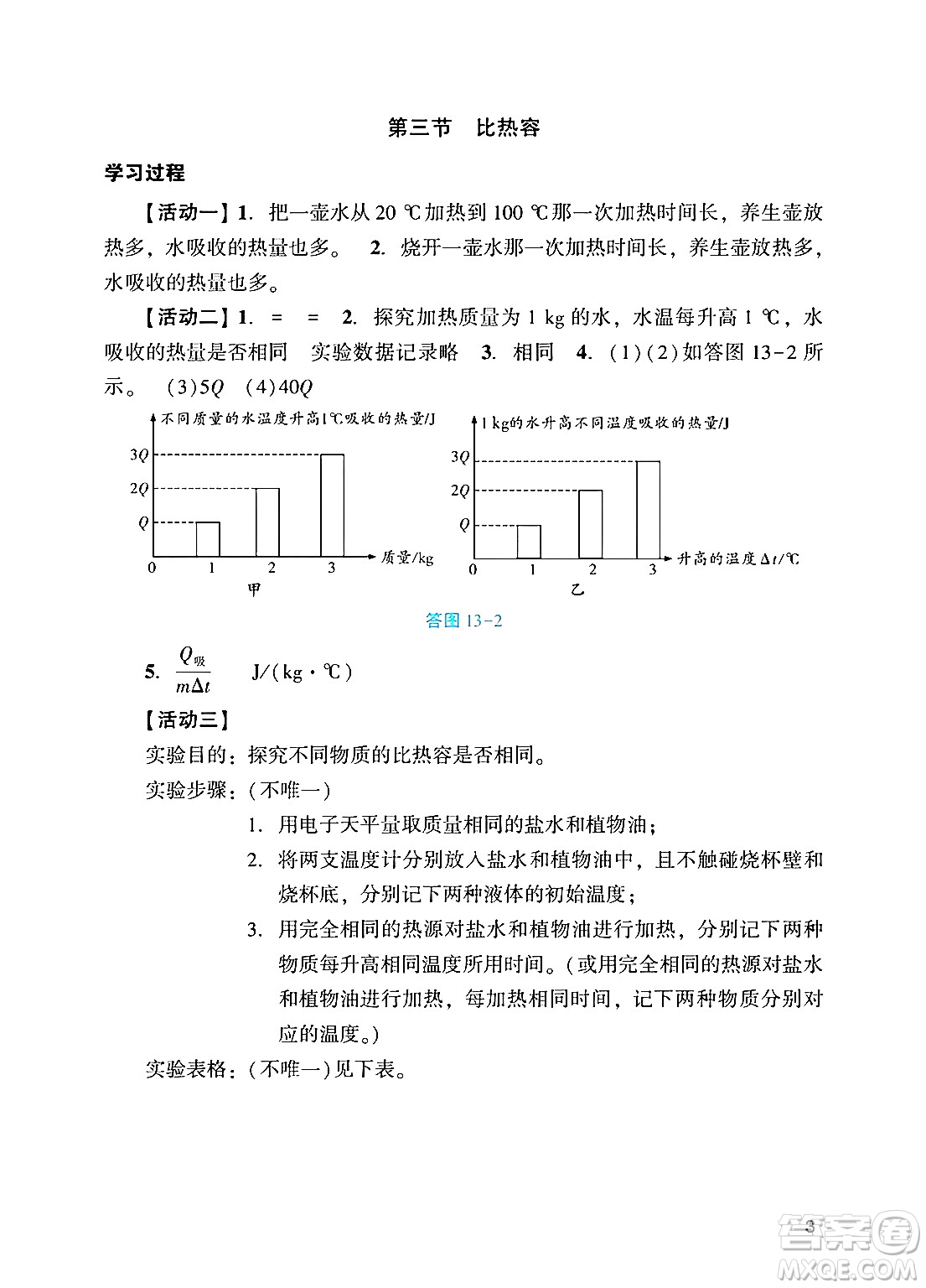 廣州出版社2024年秋陽光學業(yè)評價九年級物理上冊人教版答案