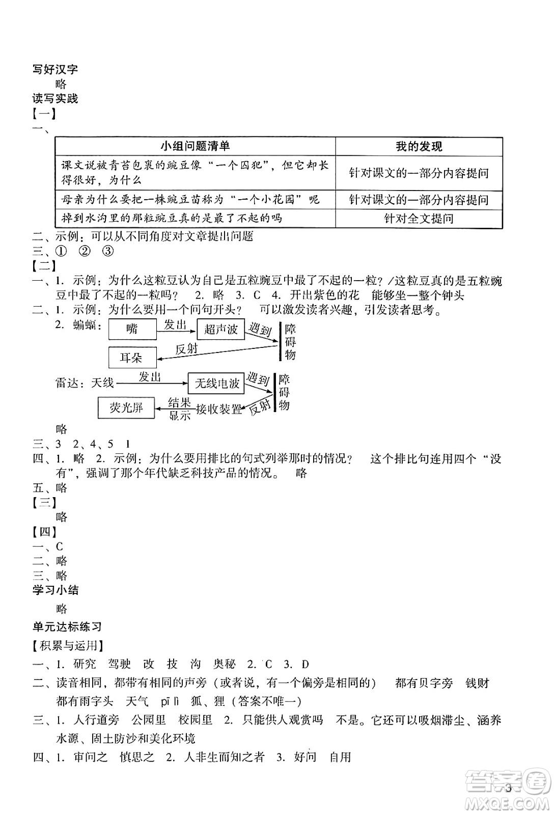 廣州出版社2024年秋陽光學(xué)業(yè)評價四年級語文上冊人教版答案