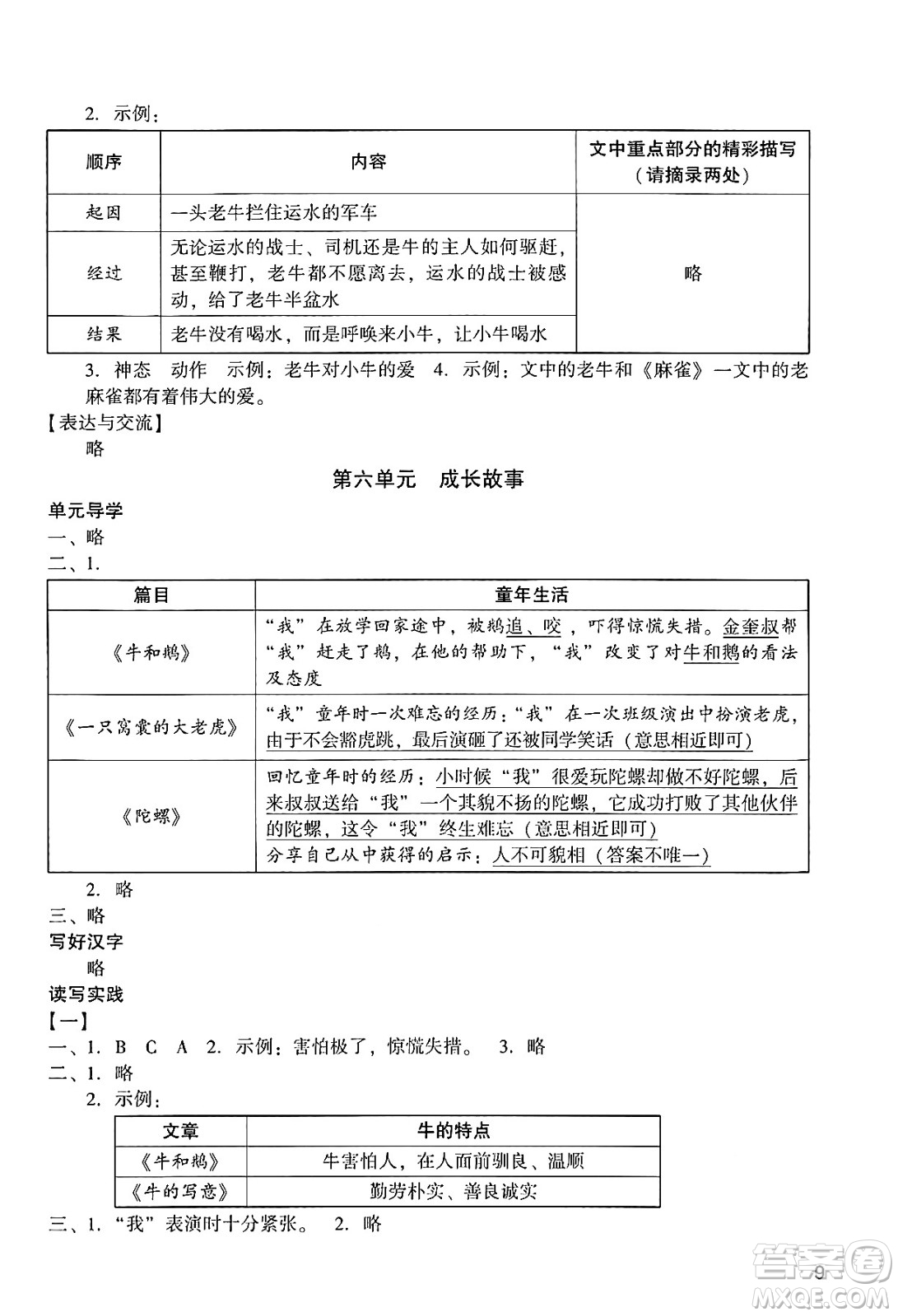 廣州出版社2024年秋陽光學(xué)業(yè)評價四年級語文上冊人教版答案