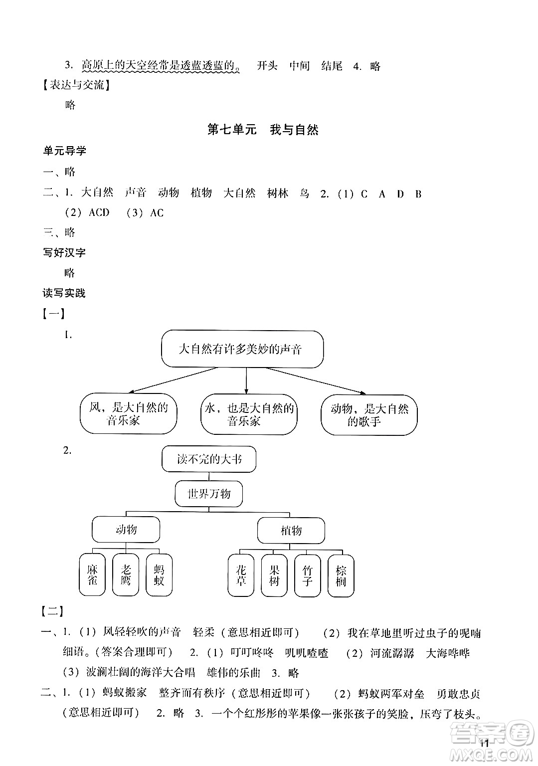 廣州出版社2024年秋陽光學(xué)業(yè)評(píng)價(jià)三年級(jí)語文上冊(cè)人教版答案