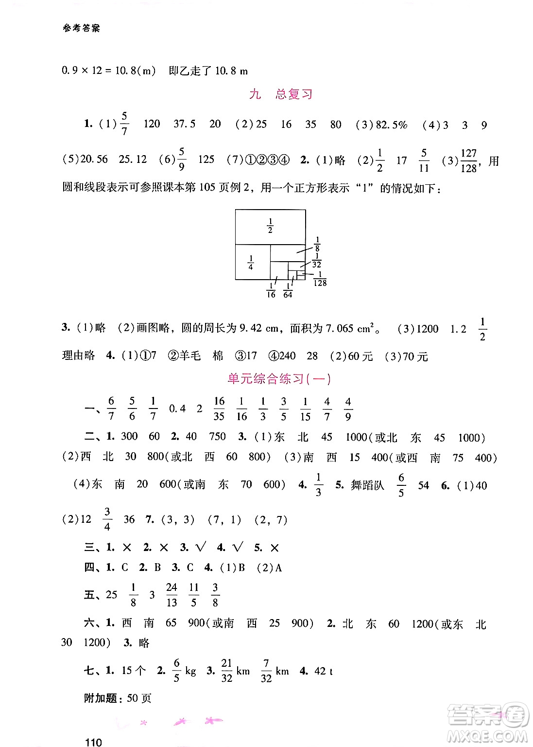 廣西師范大學出版社2024年秋新課程學習輔導六年級數(shù)學上冊人教版答案