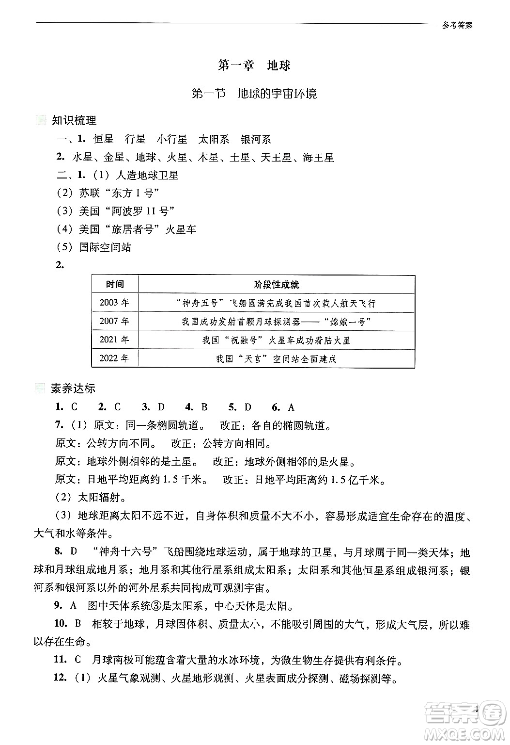 山西教育出版社2024年秋新課程問題解決導學方案七年級地理上冊人教版答案