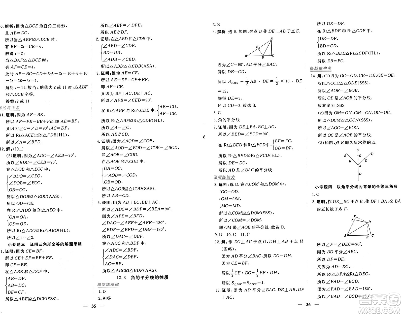 青海人民出版社2024年秋新坐標同步練習八年級數學上冊人教版青海專版答案