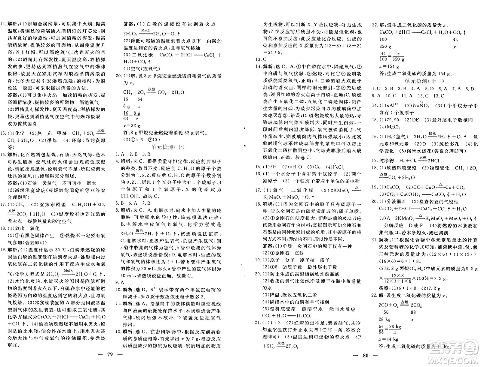 青海人民出版社2024年秋新坐標(biāo)同步練習(xí)九年級(jí)化學(xué)上冊(cè)人教版青海專版答案